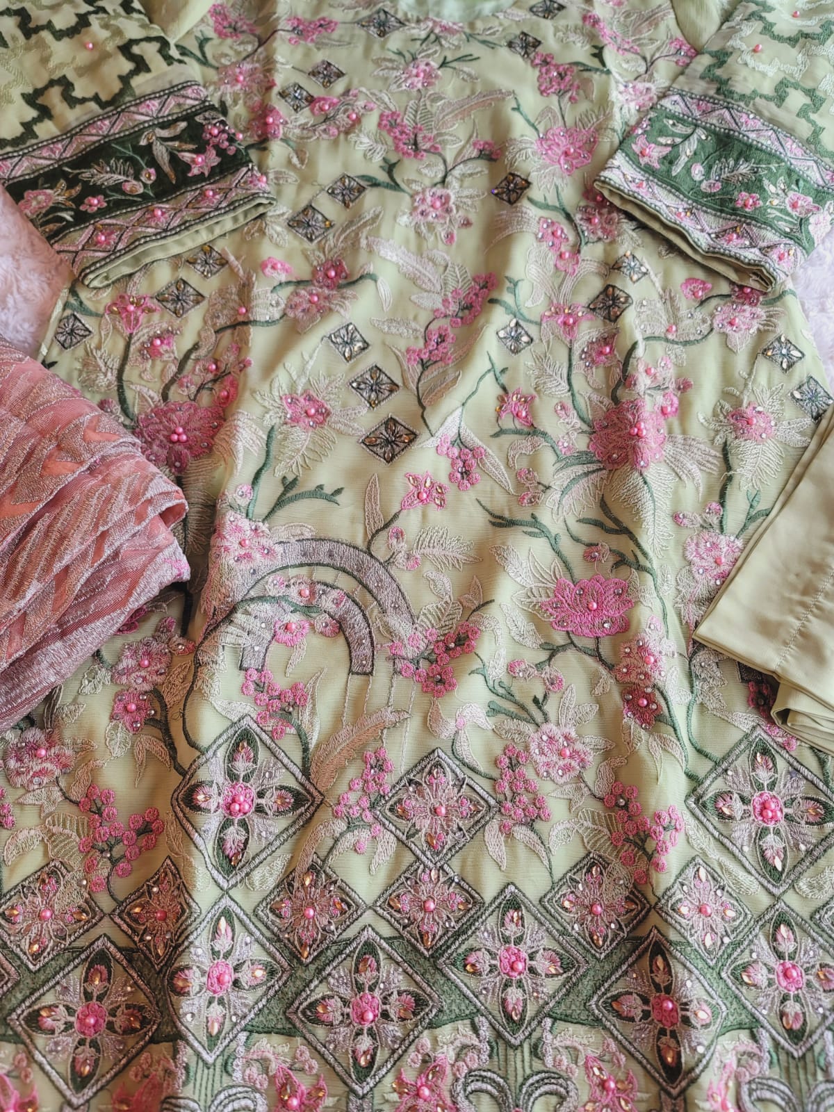 Pakistani Stitched Embroidery Party Wear Dresses Ready To Ship