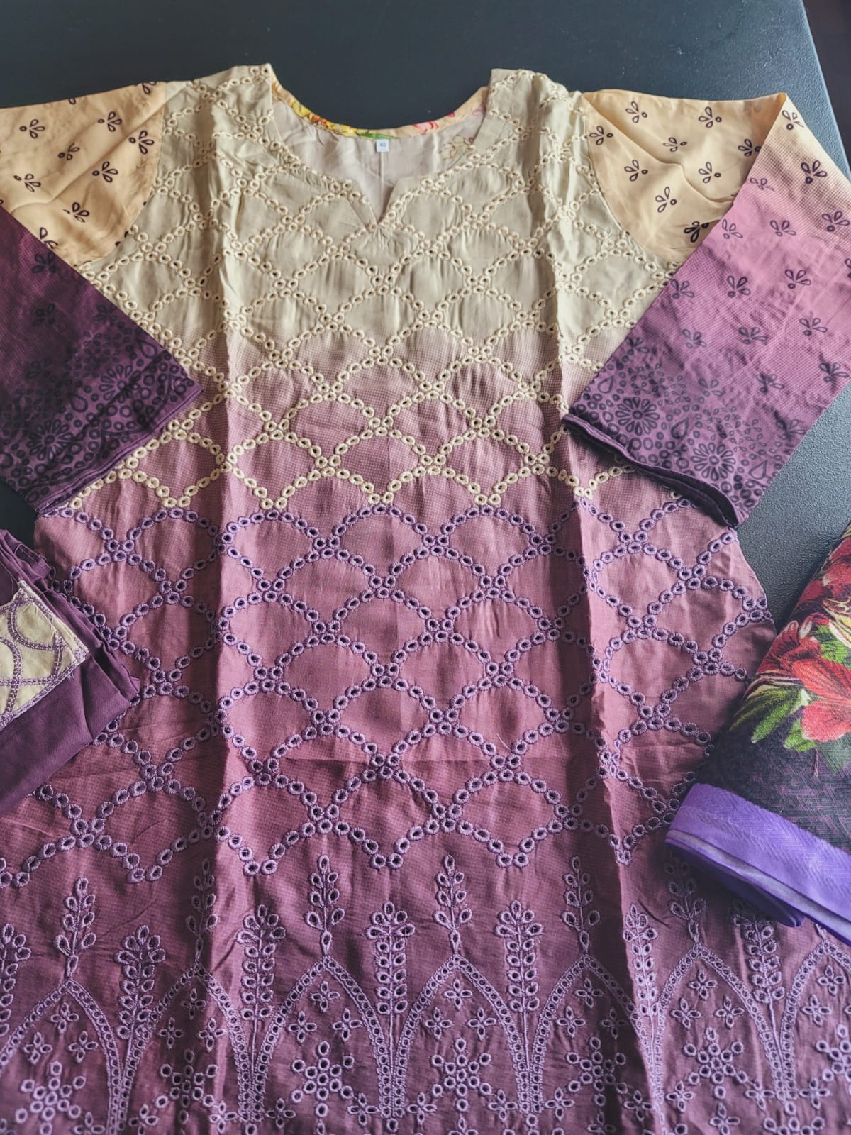 Pakistani linen Embroidered Salwar kameez Ready To Ship