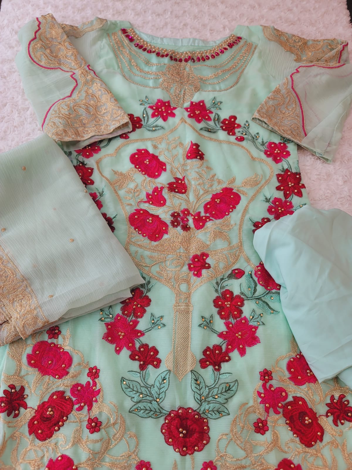 Pakistani Stitched Embroidery Party Wear Dresses Ready To Ship