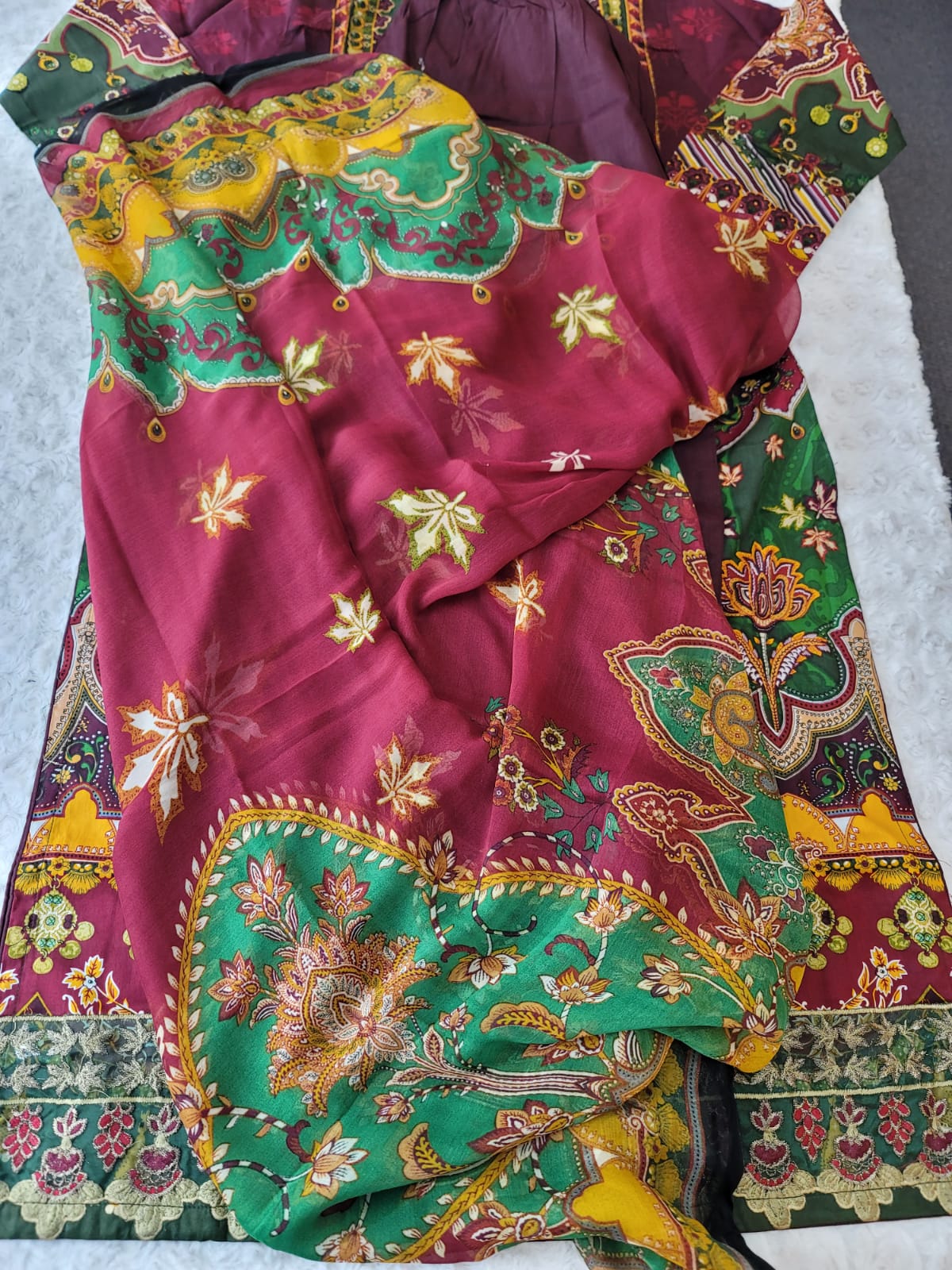 Pakistani stitched lawn Embroidered Salwar kameez ready to ship