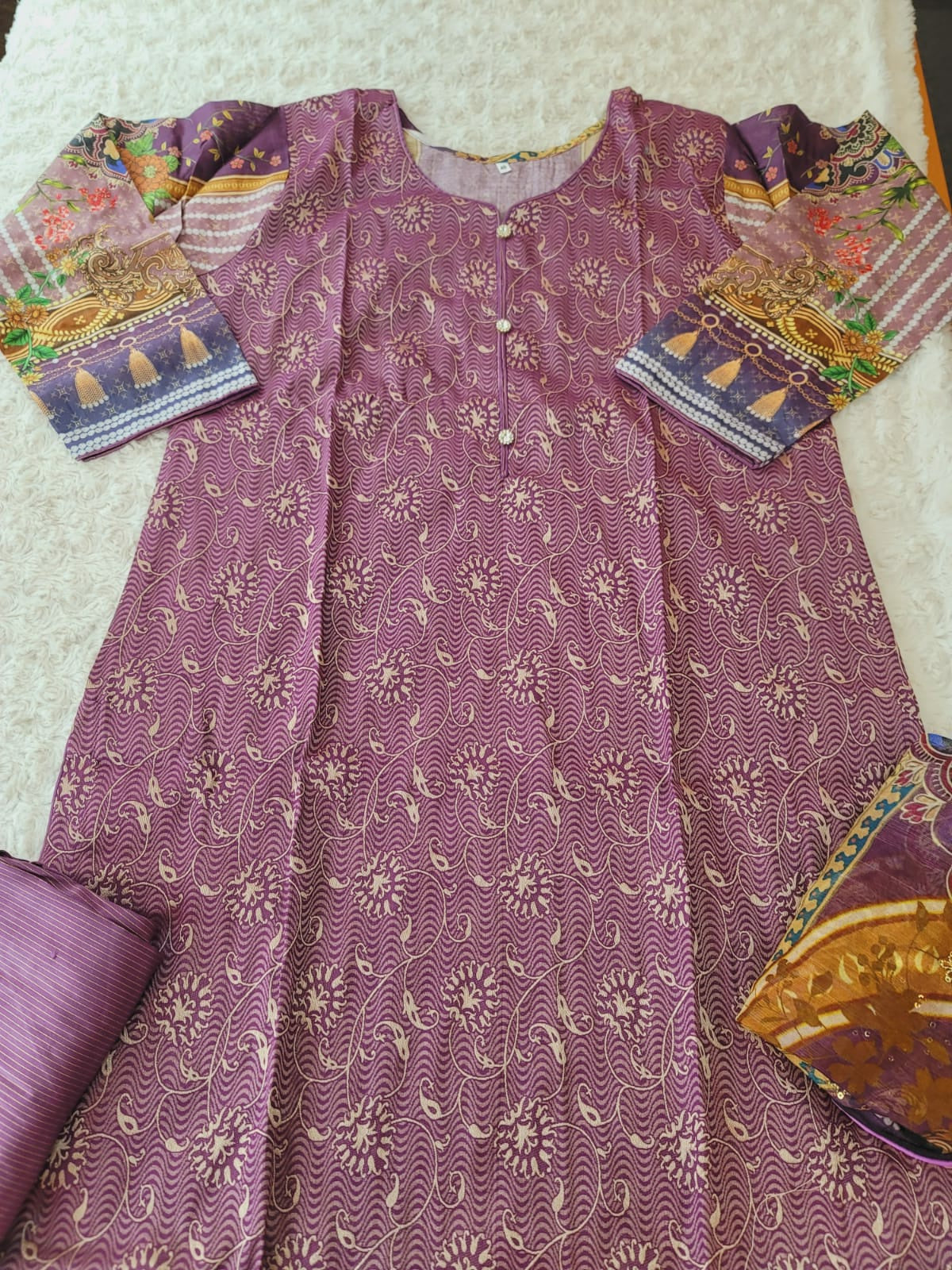 Pakistani stitched Jacquard lawn Embroidered Salwar kameez ready to ship