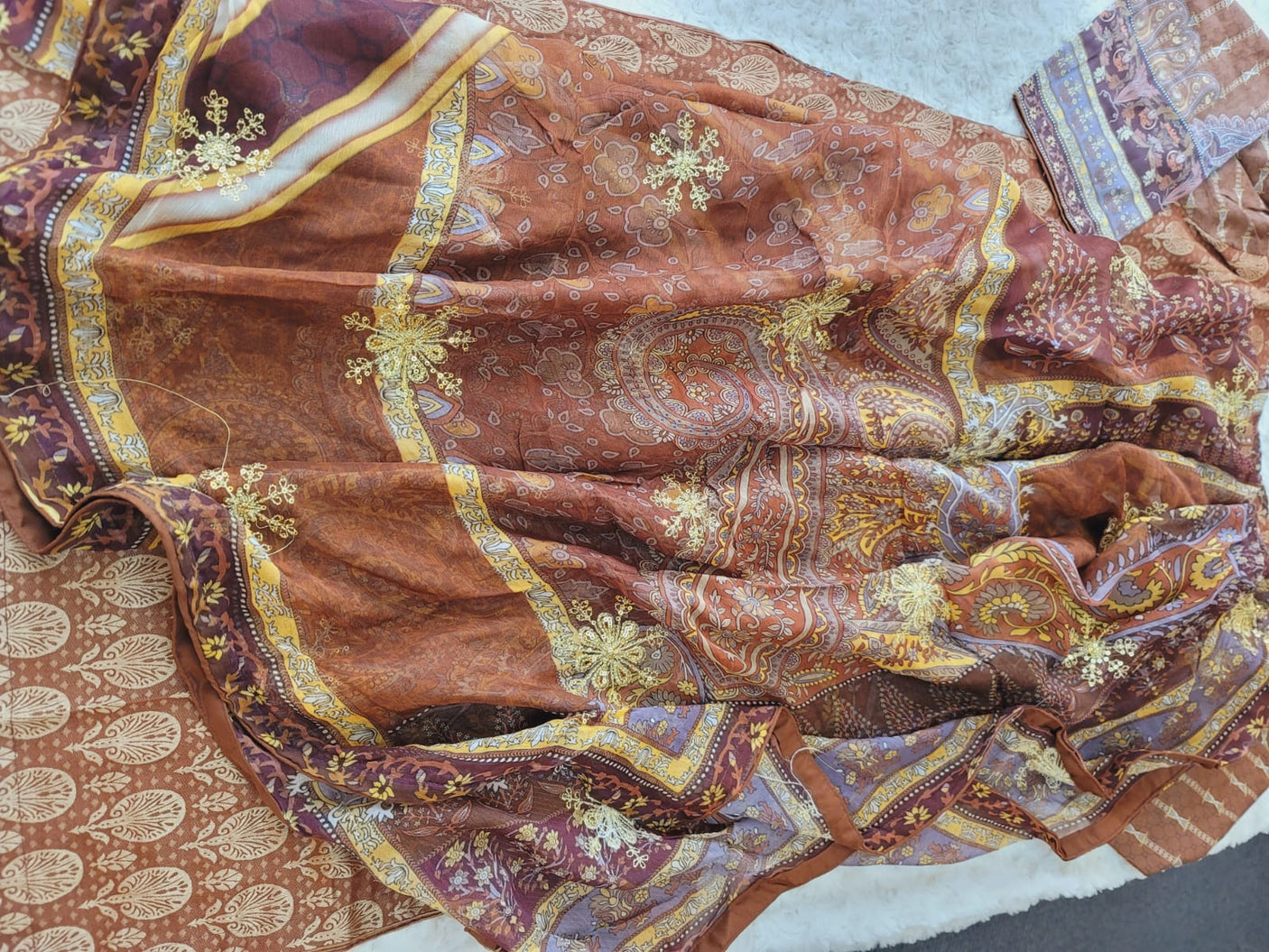 Pakistani stitched jacquard lawn Embroidered Salwar kameez ready to ship