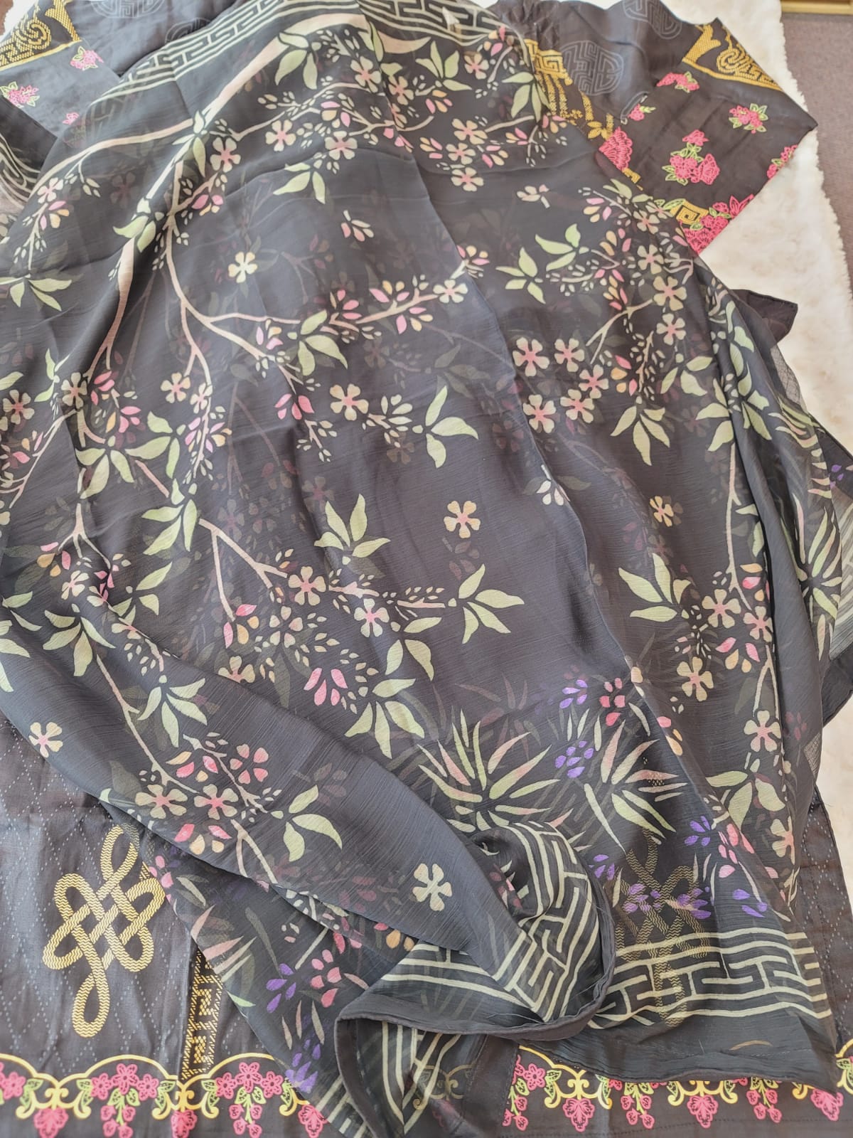 Pakistani stitched lawn Embroidered Salwar kameez ready to ship