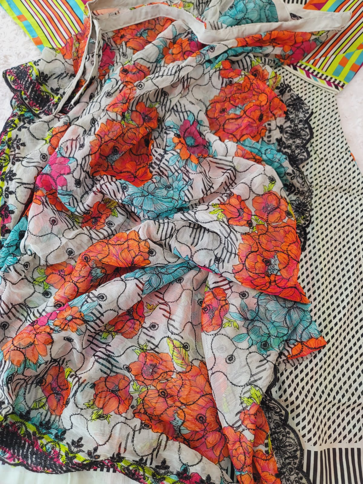 Pakistani stitched lawn Embroidered Salwar kameez ready to ship