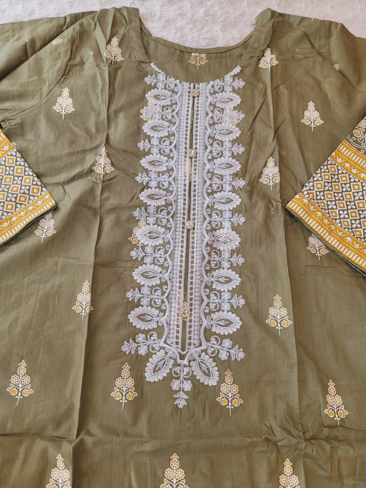 Pakistani stitched lawn Embroidered Salwar kameez ready to ship