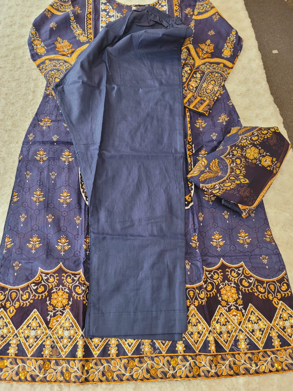 Pakistani stitched lawn Embroidered Salwar kameez ready to ship