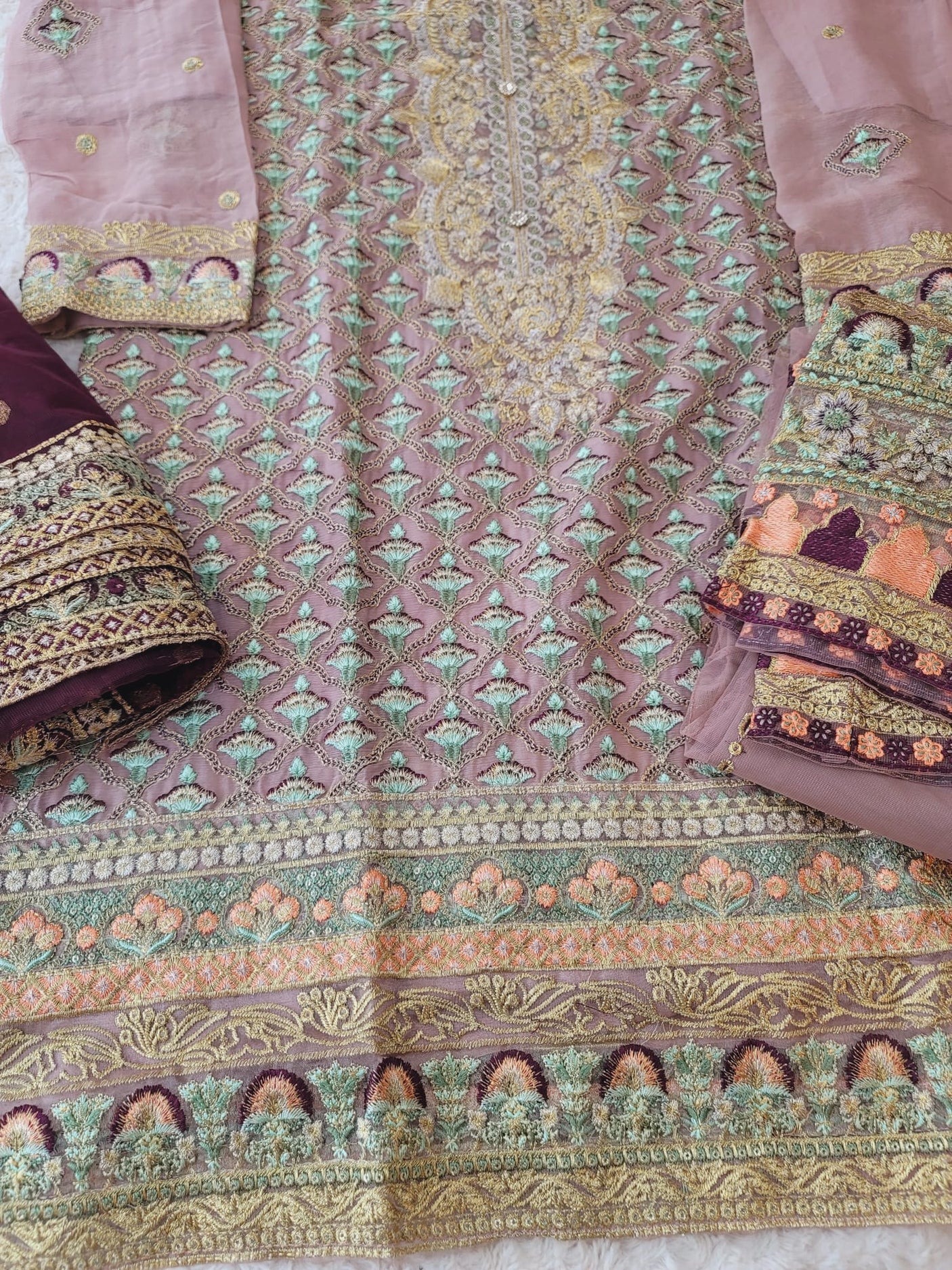 Pakistani Stitched Embroidery Party Wear Dresses Ready To Ship