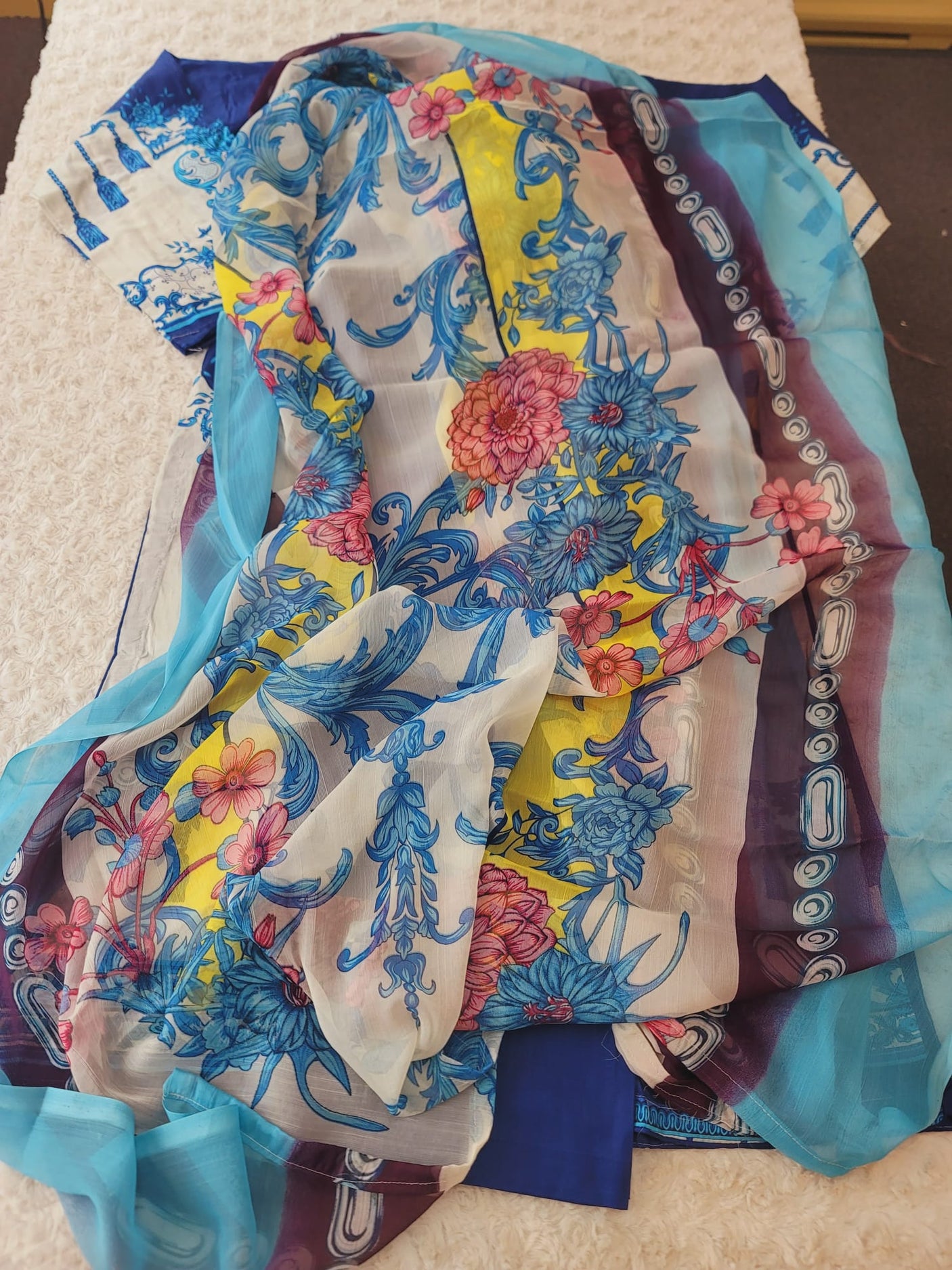 Pakistani Stitched Embroidered Lawn Salwar kameez ready to ship