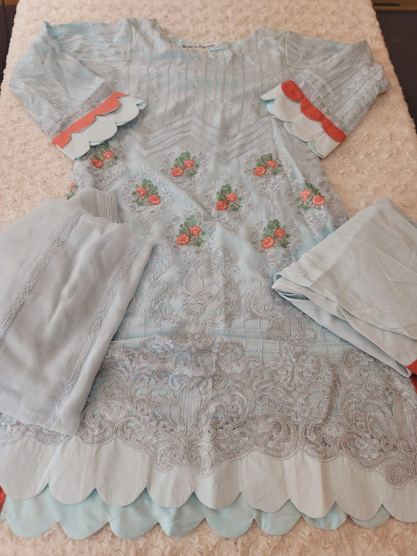 Pakistani Stitched Embroidery Party Wear Dresses Ready To Ship