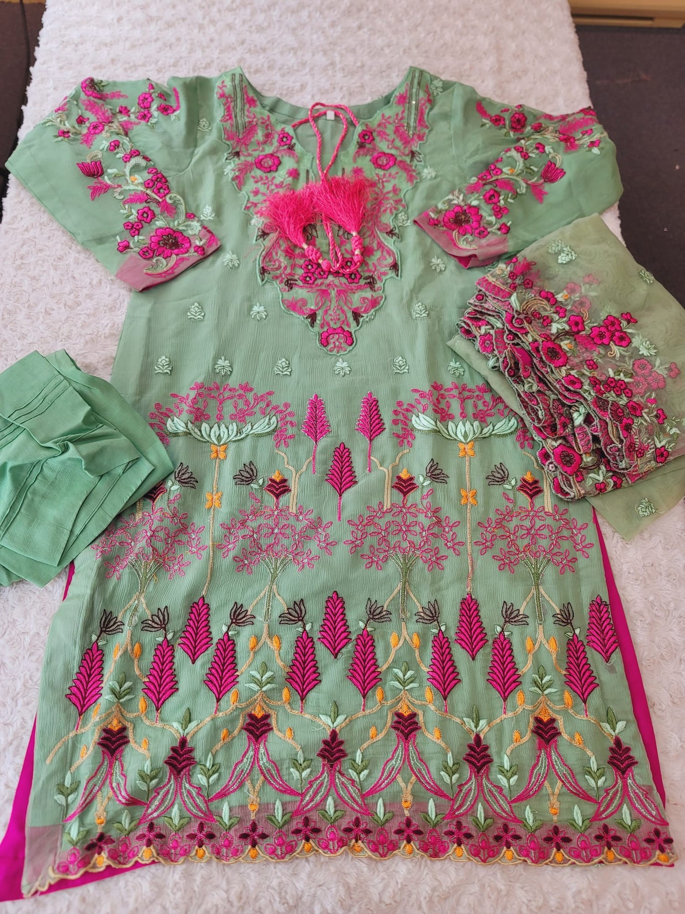 Pakistani Stitched Embroidery Party Wear Dresses Ready To Ship