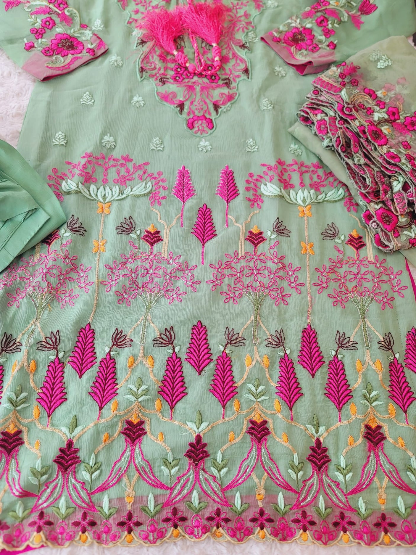 Pakistani Stitched Embroidery Party Wear Dresses Ready To Ship
