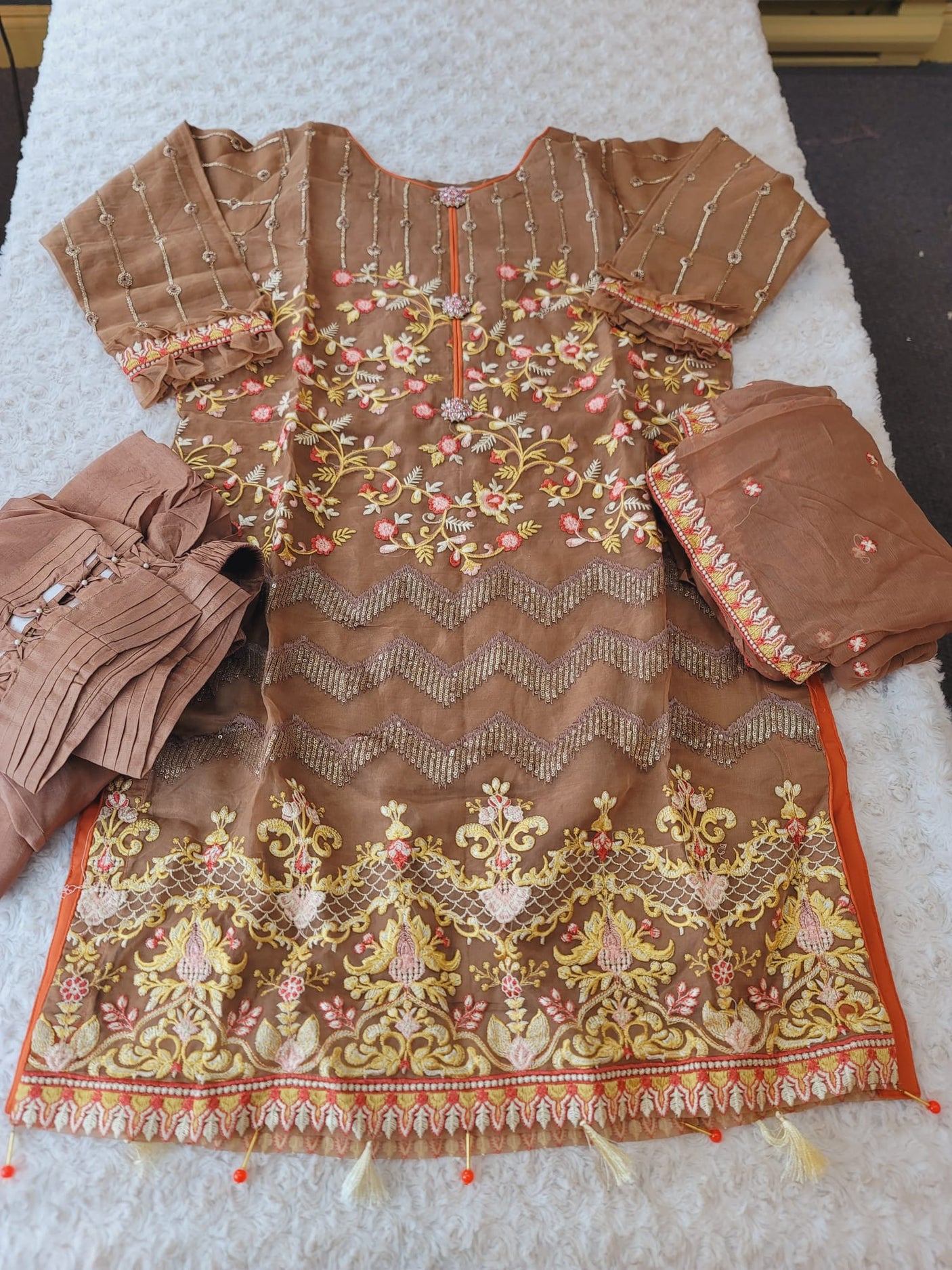 Pakistani Stitched Embroidery Party Wear Dresses Ready To Ship
