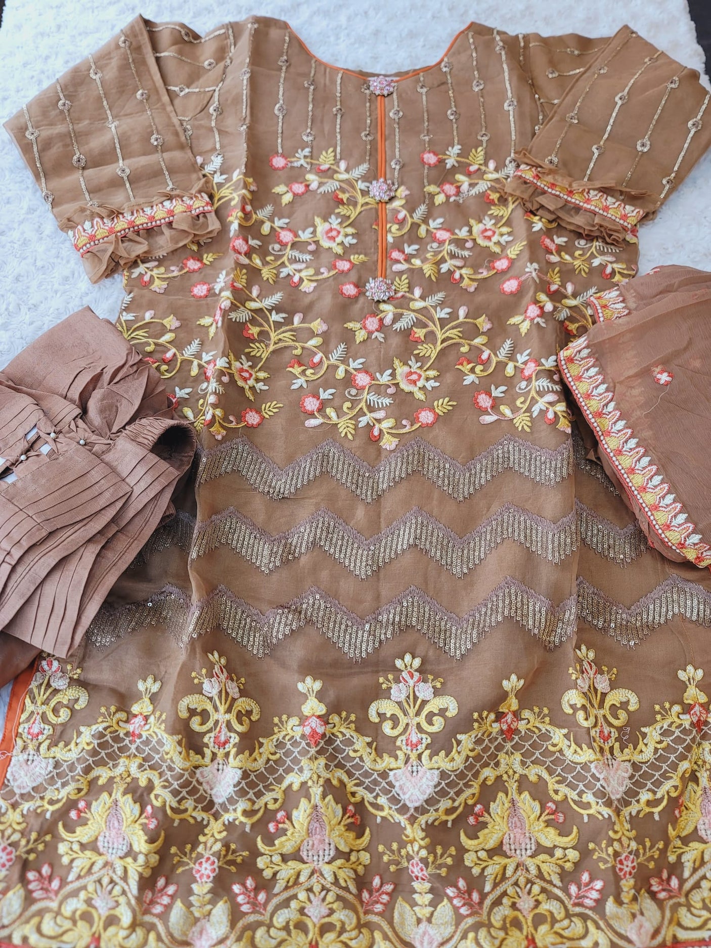 Pakistani Stitched Embroidery Party Wear Dresses Ready To Ship