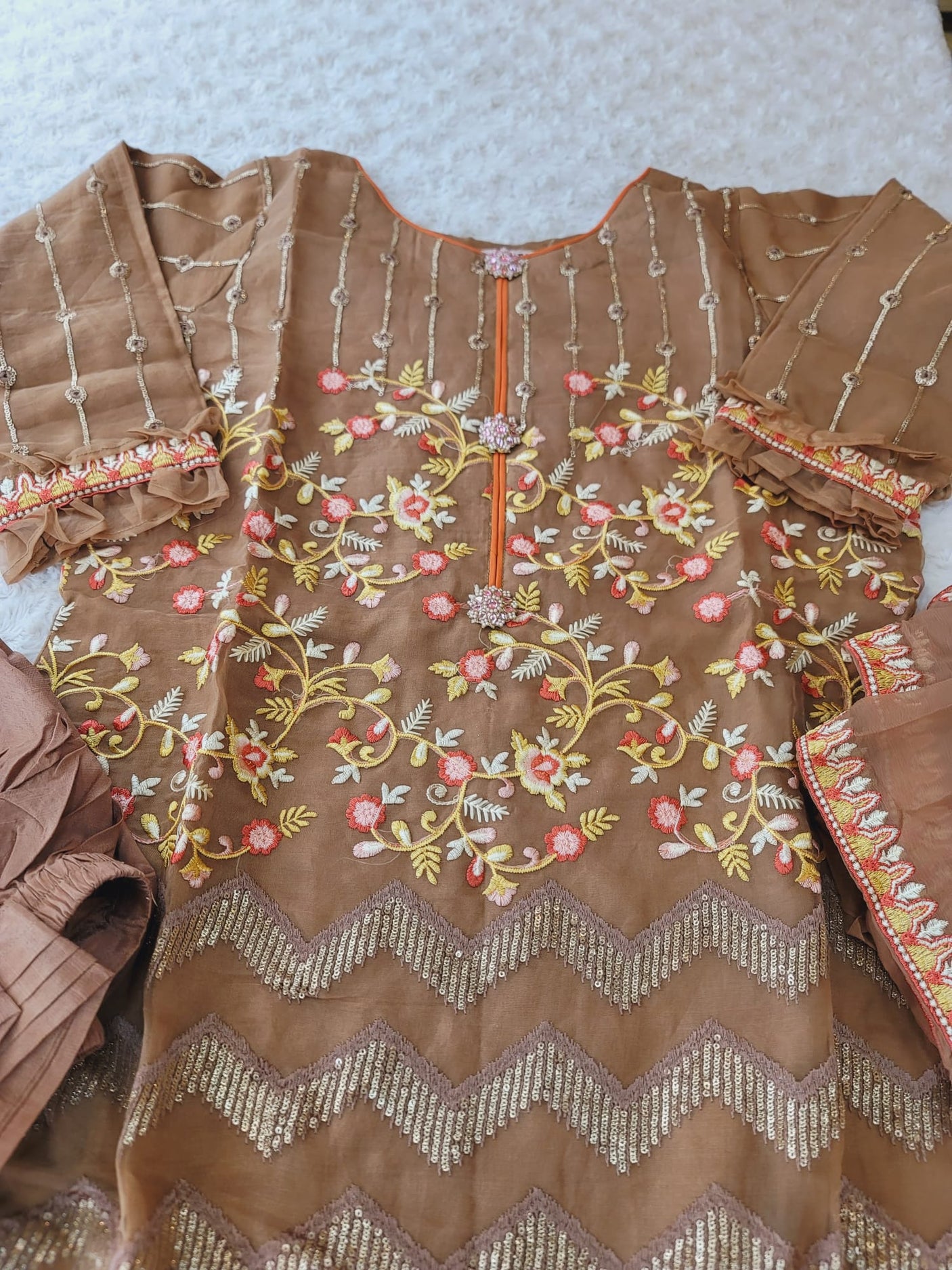 Pakistani Stitched Embroidery Party Wear Dresses Ready To Ship