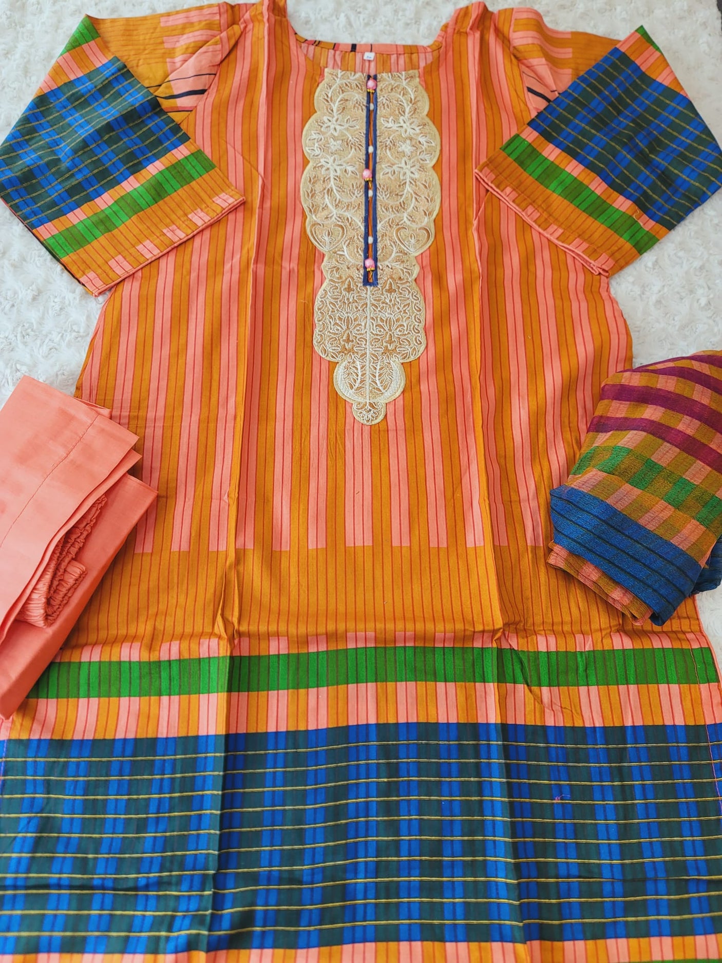 Pakistani Stitched Embroidered Lawn Salwar kameez ready to ship