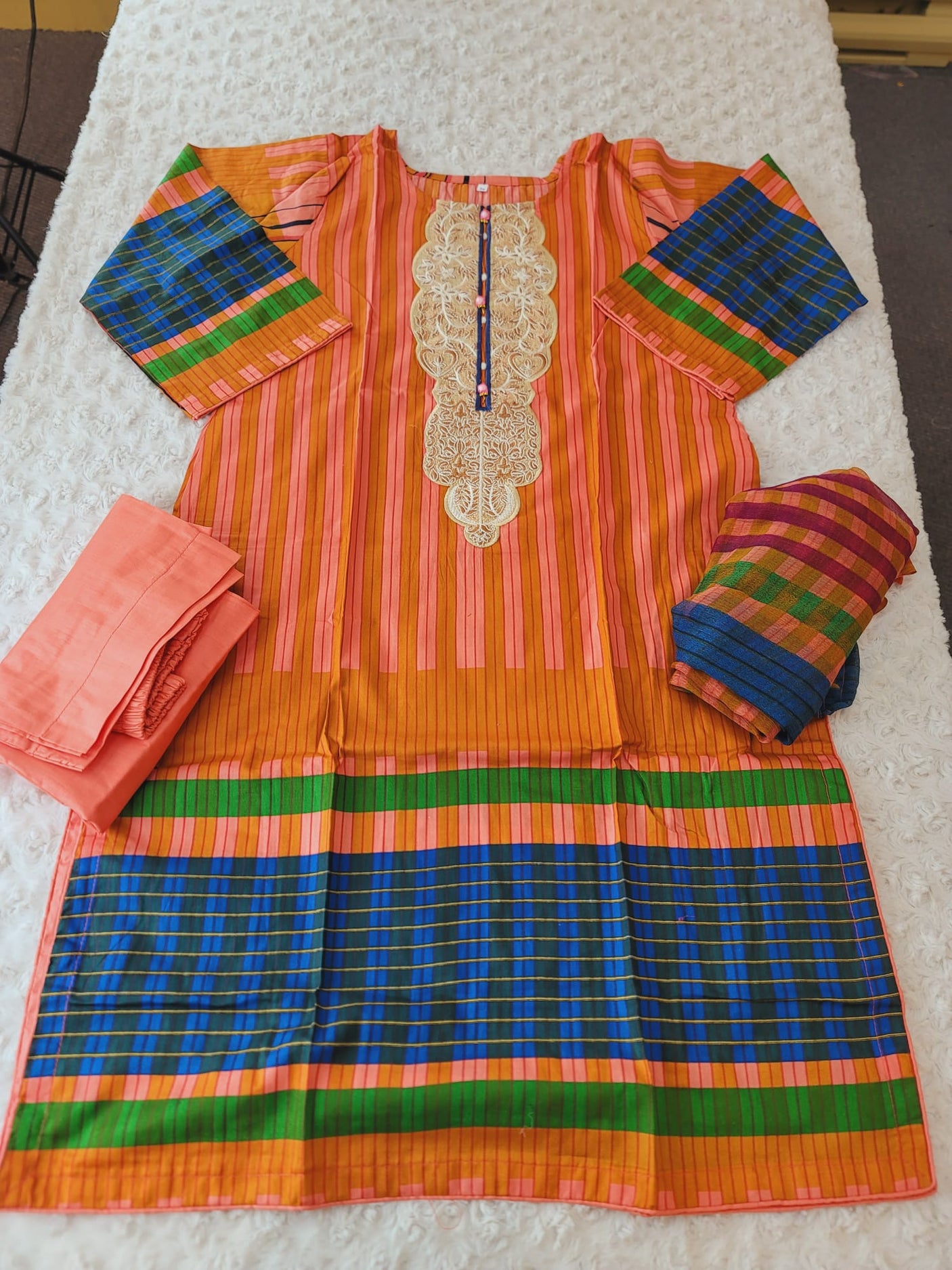 Pakistani Stitched Embroidered Lawn Salwar kameez ready to ship