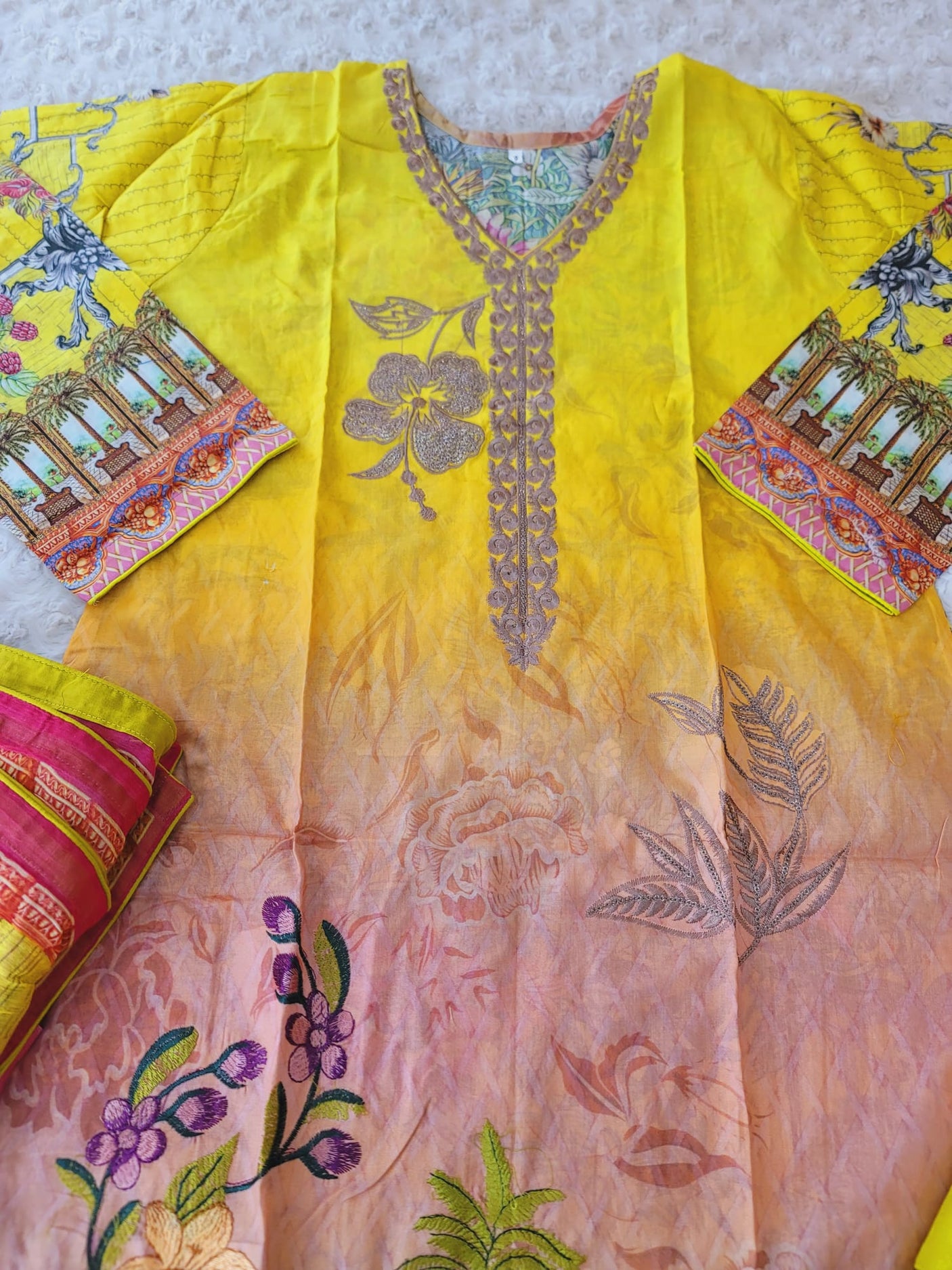 Pakistani Stitched lawn Embroidered Salwar kameez ready to ship