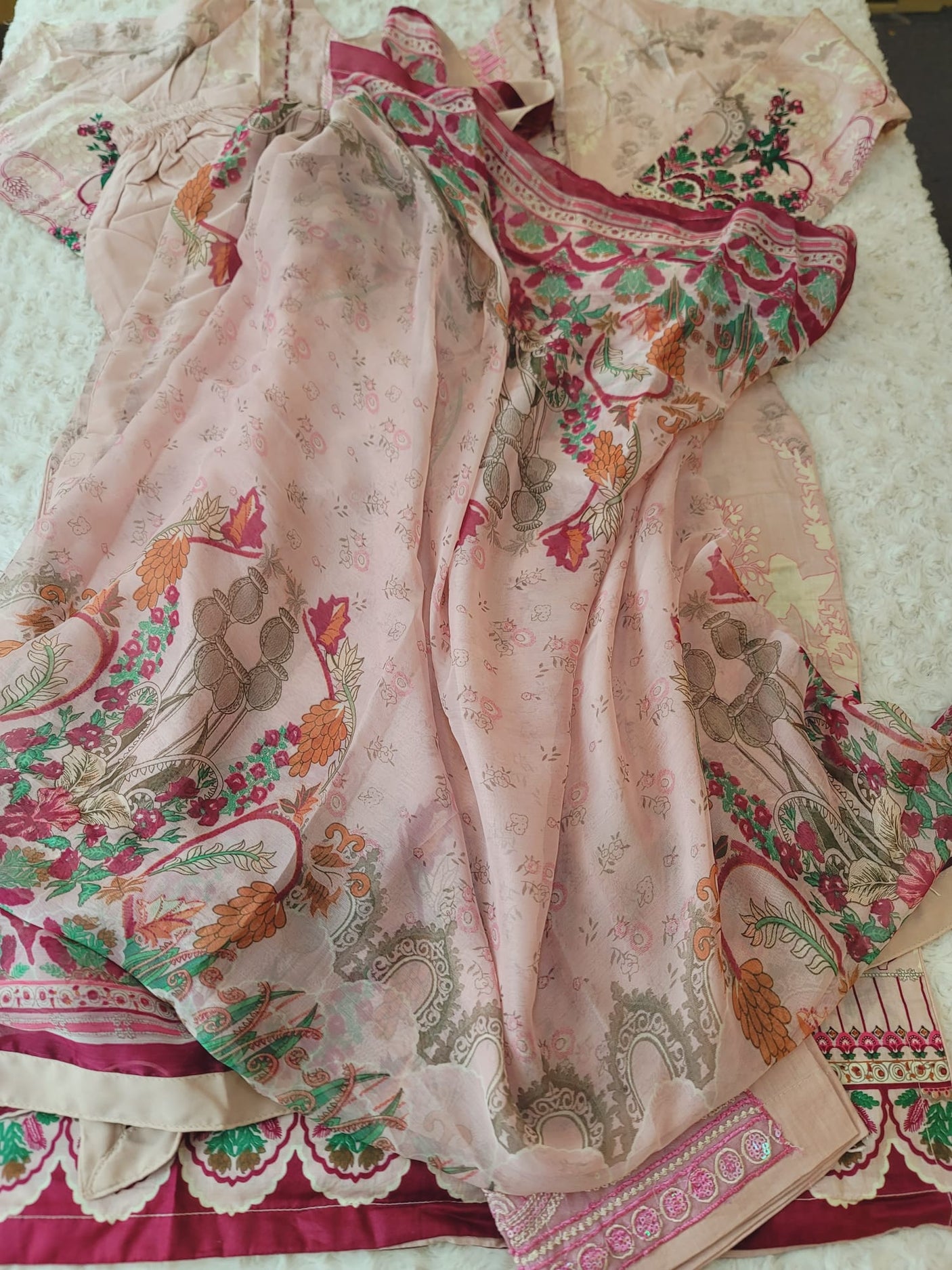 Pakistani Stitched lawn Embroidered Salwar kameez ready to ship