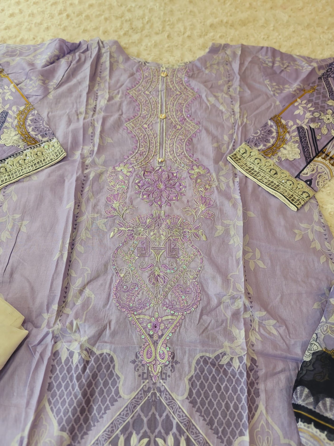 Pakistani Stitched lawn Embroidered Salwar kameez ready to ship