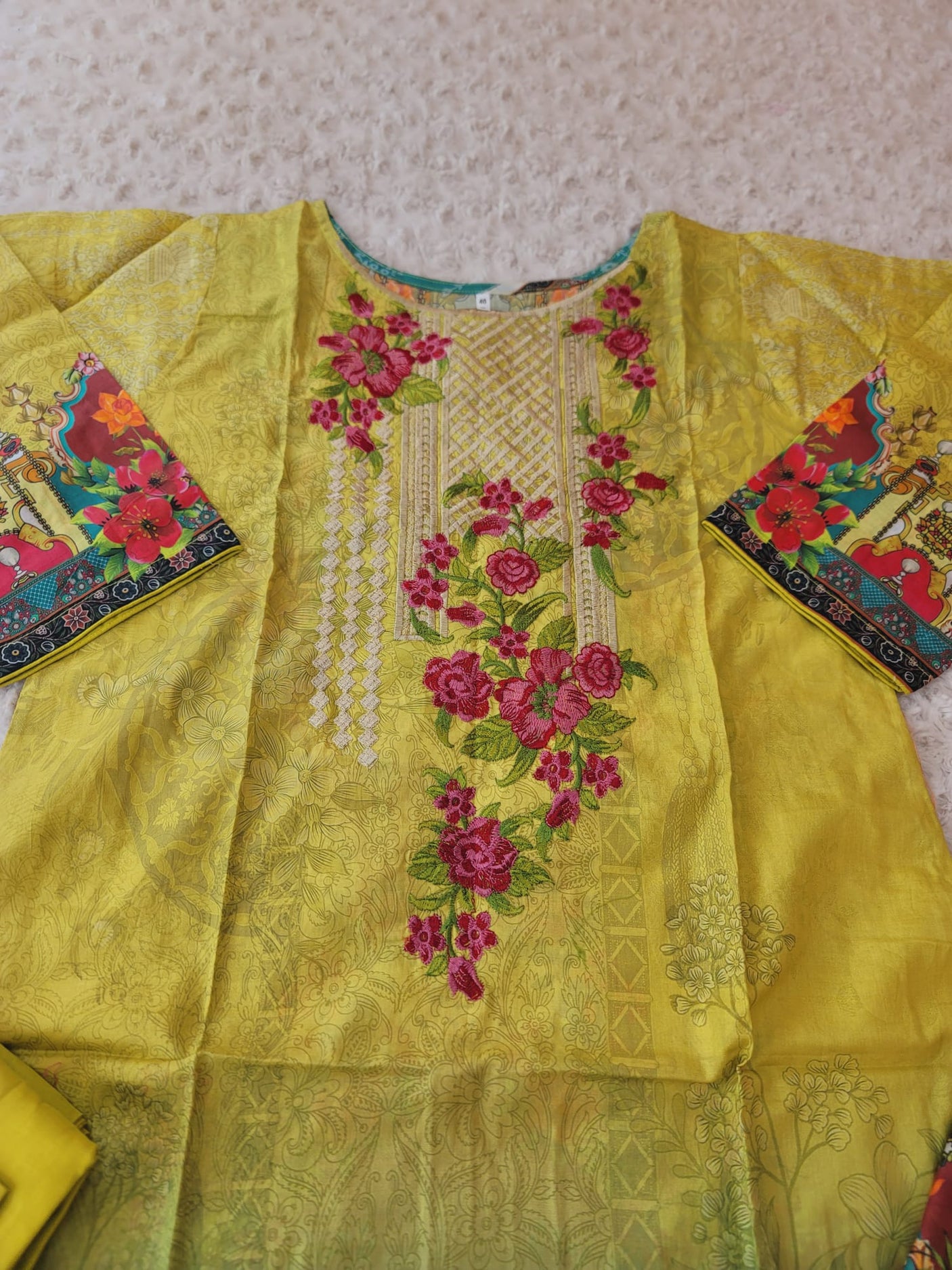 Pakistani Stitched lawn Embroidered Salwar kameez ready to ship