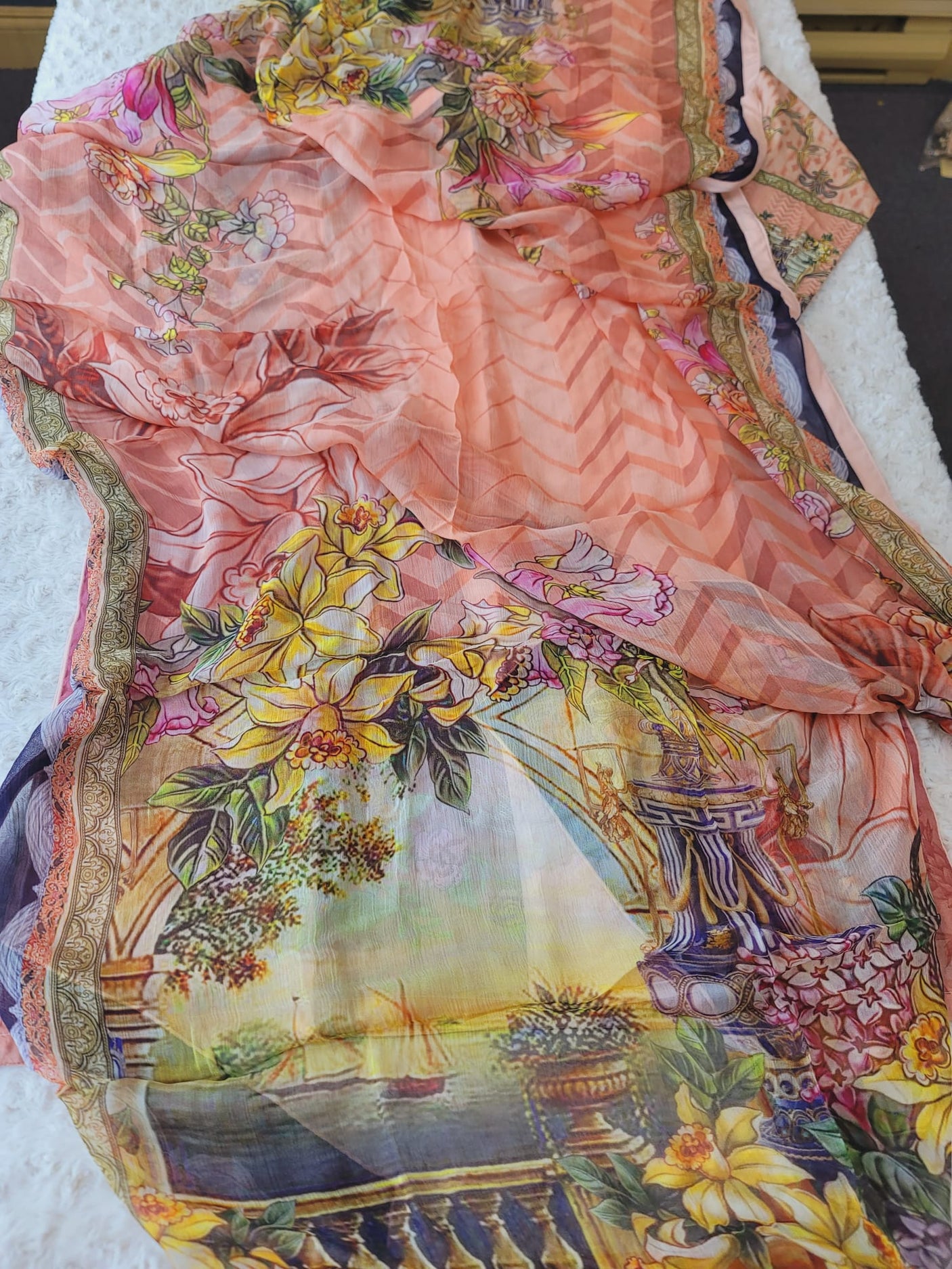 Pakistani Stitched lawn Embroidered Salwar kameez ready to ship