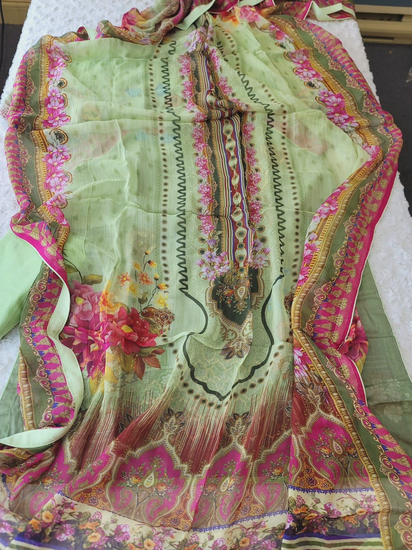 Pakistani Stitched lawn Embroidered Salwar kameez ready to ship