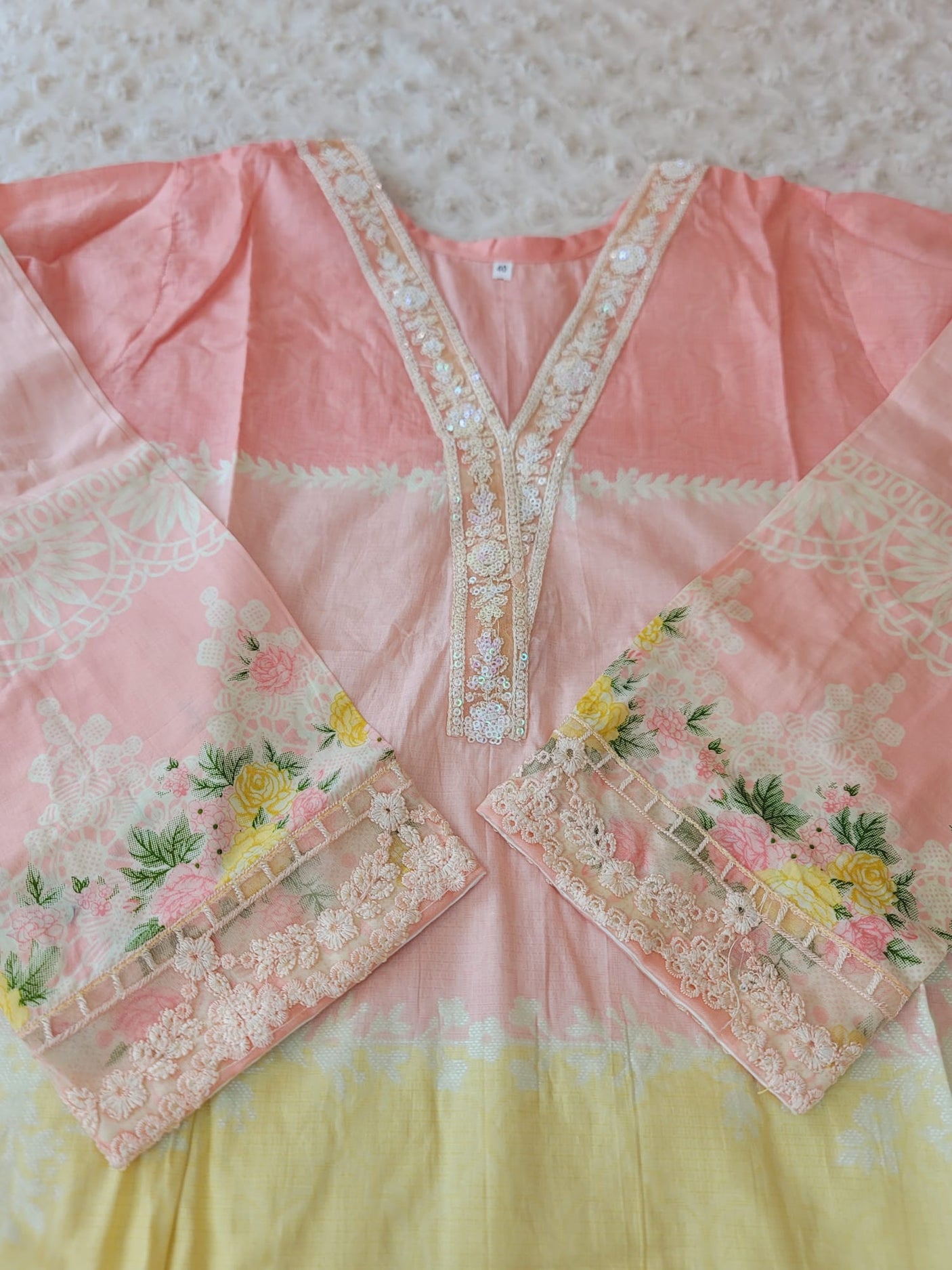 Pakistani Stitched lawn Embroidered Salwar kameez ready to ship