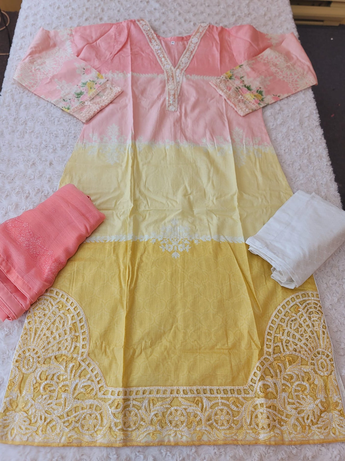 Pakistani Stitched lawn Embroidered Salwar kameez ready to ship