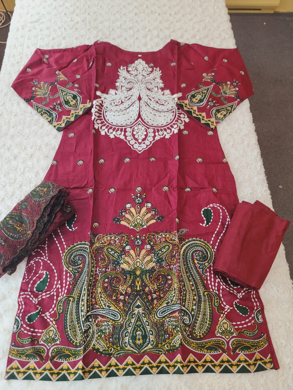Pakistani Stitched lawn Embroidered Salwar kameez ready to ship