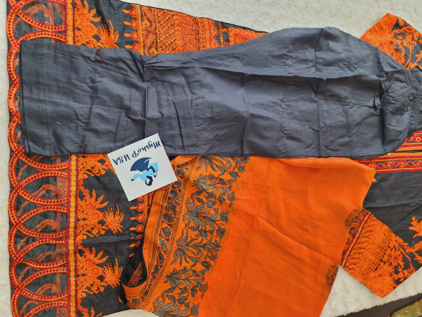 Pakistani Stitched lawn Embroidered Salwar kameez ready to ship