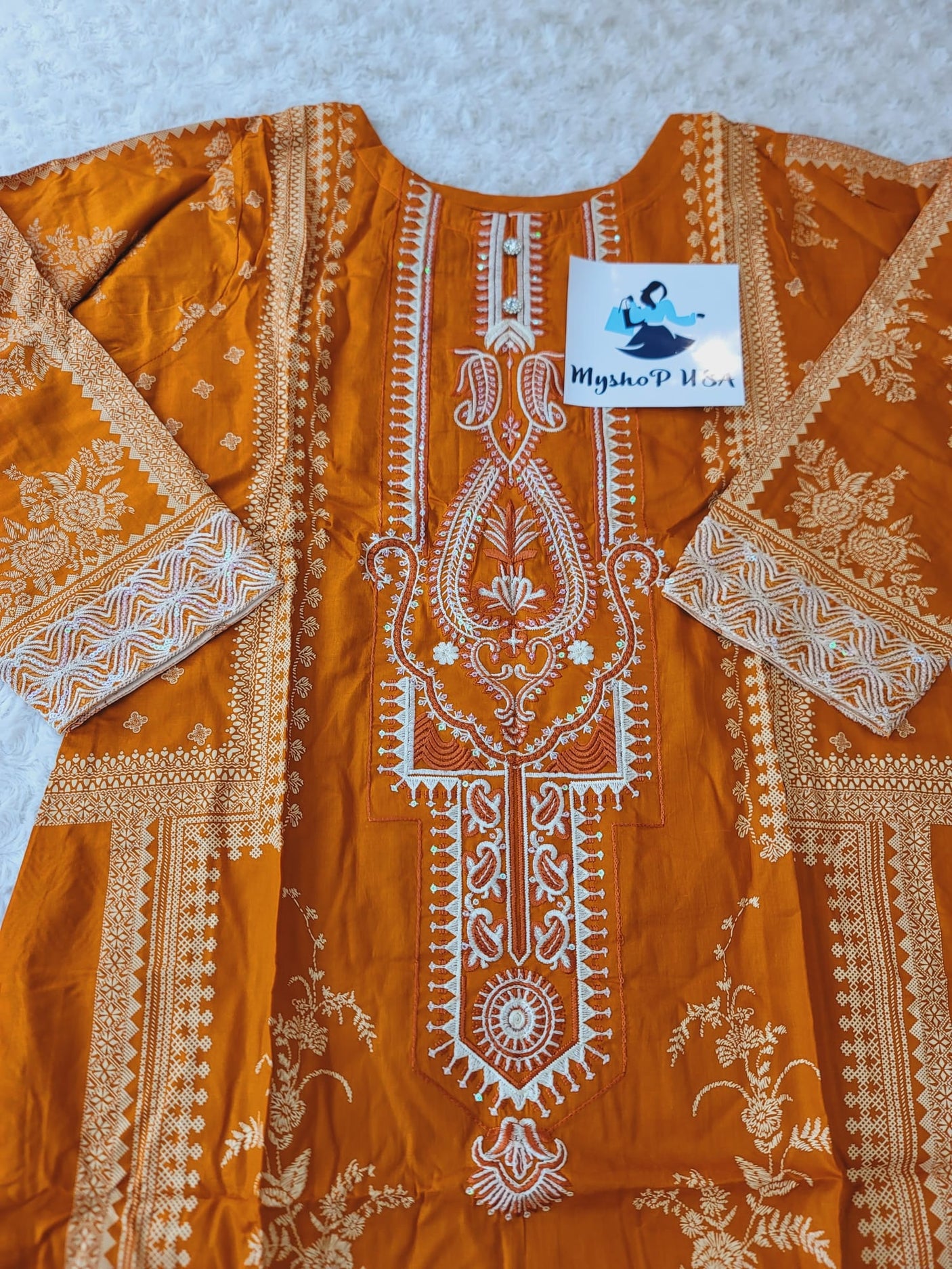 Pakistani Stitched lawn Embroidered Salwar kameez ready to ship