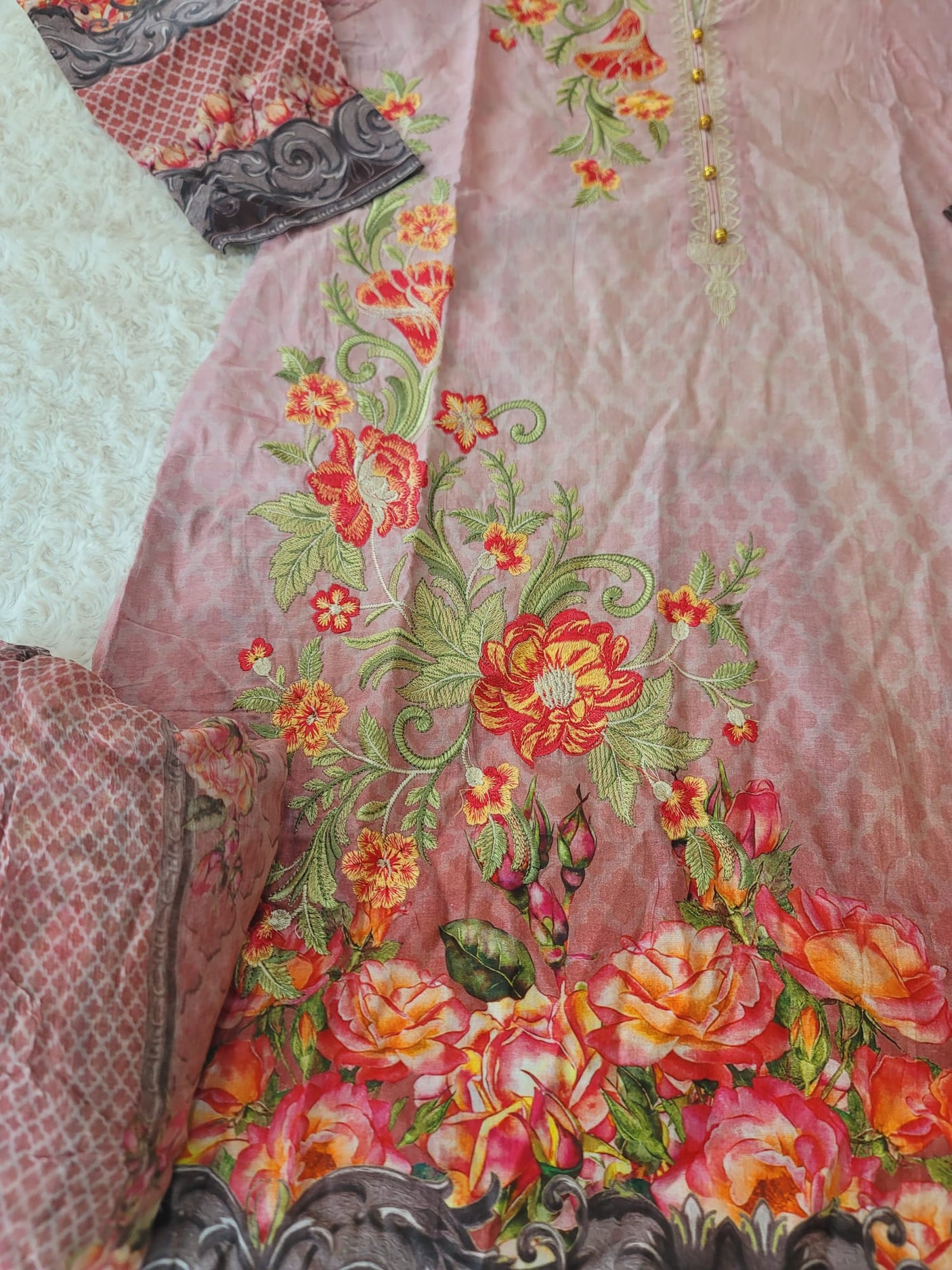 Pakistani Stitched Embroidery Lawn Suit Ready To Ship