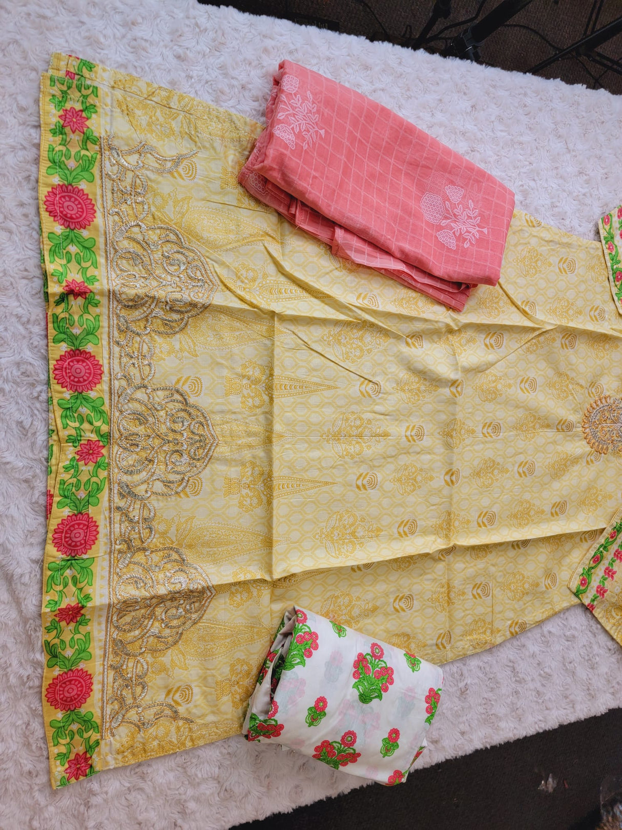 Indian Cotton Stitched Embroidery Suit Ready To Ship