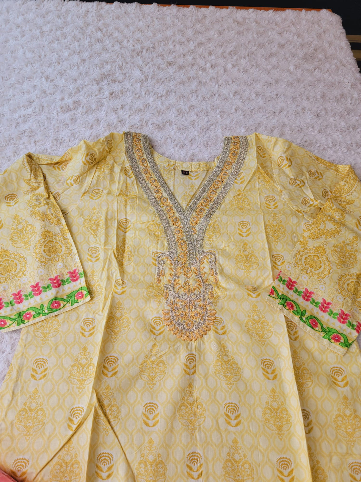 Indian Cotton Stitched Embroidery Suit Ready To Ship