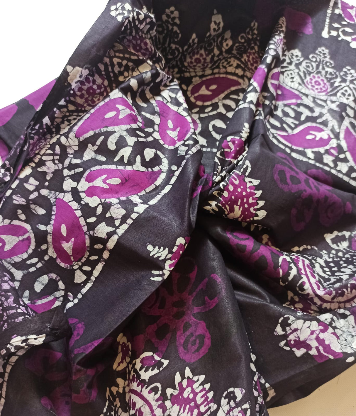 Cotton batik saree with stiched blouse