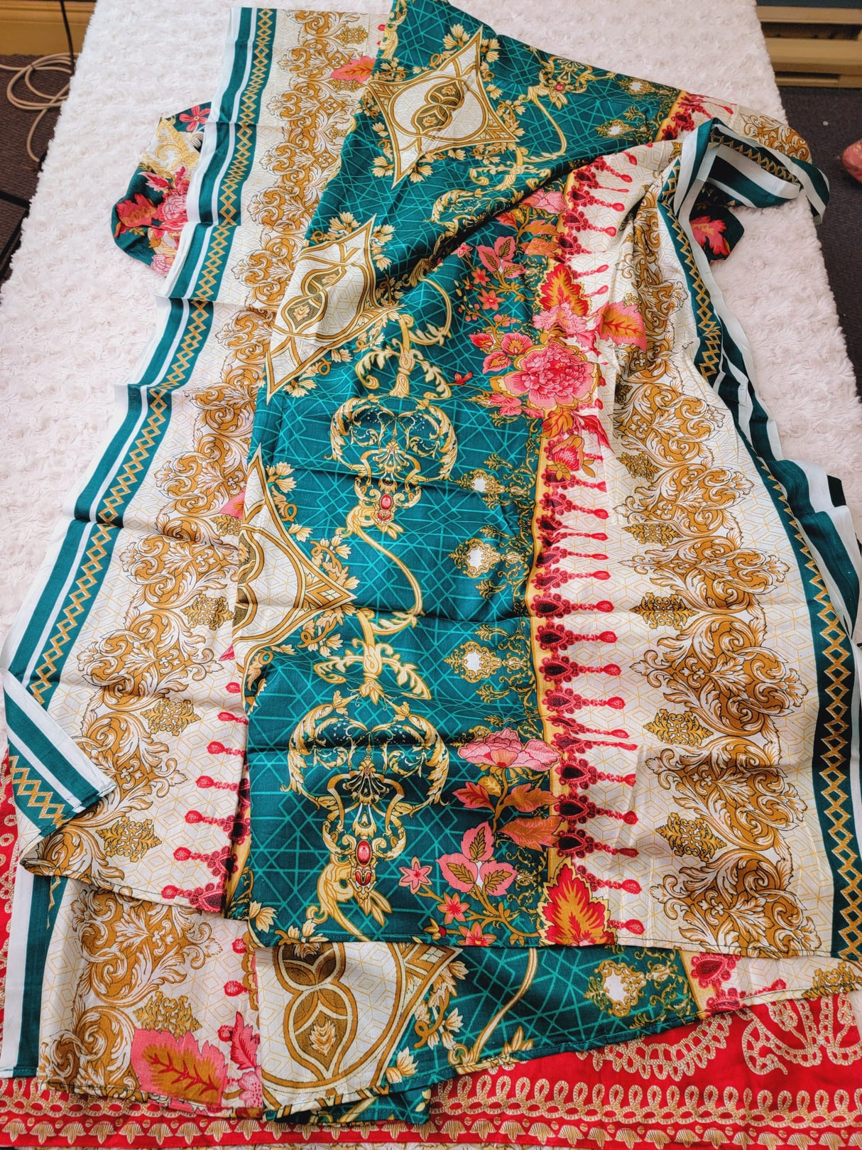 Indian Cotton Stitched Embroidery Suit Ready To Ship