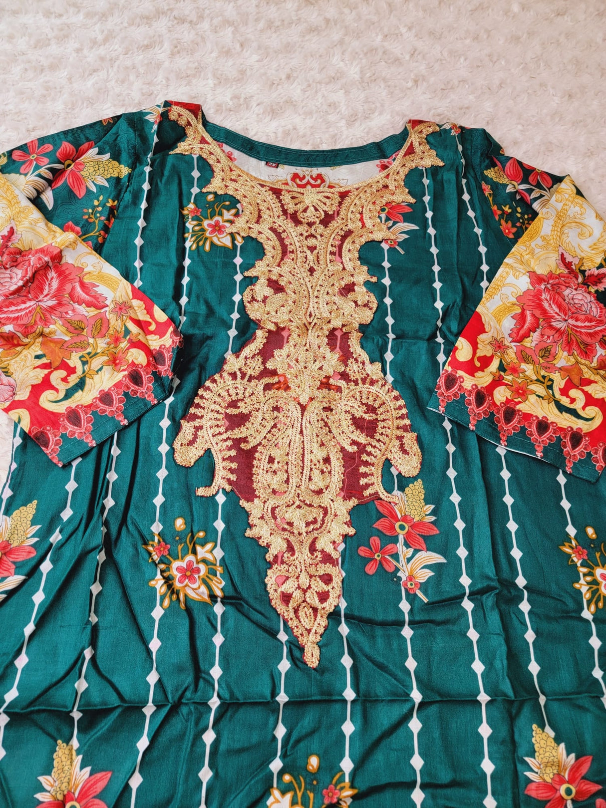 Indian Cotton Stitched Embroidery Suit Ready To Ship