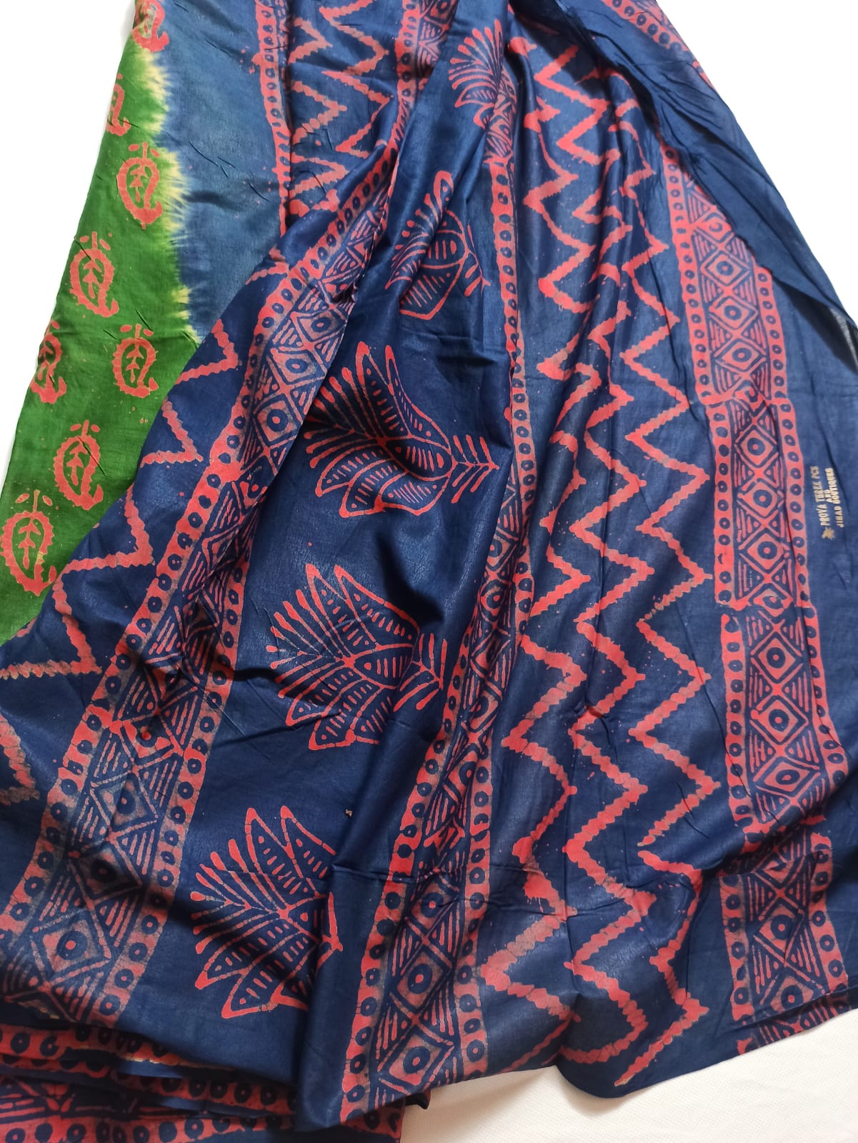 Cotton batik saree with stiched blouse