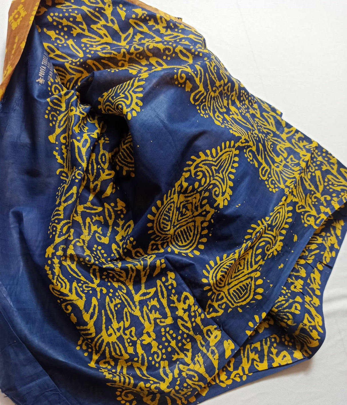 Cotton batik saree with stiched blouse