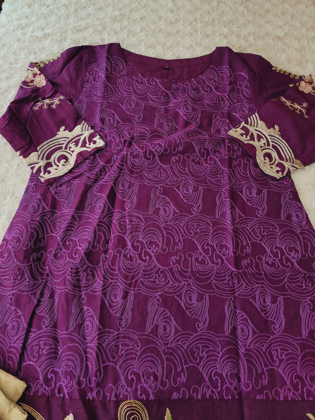 Indian Cotton Stitched Embroidery Suit Ready To Ship