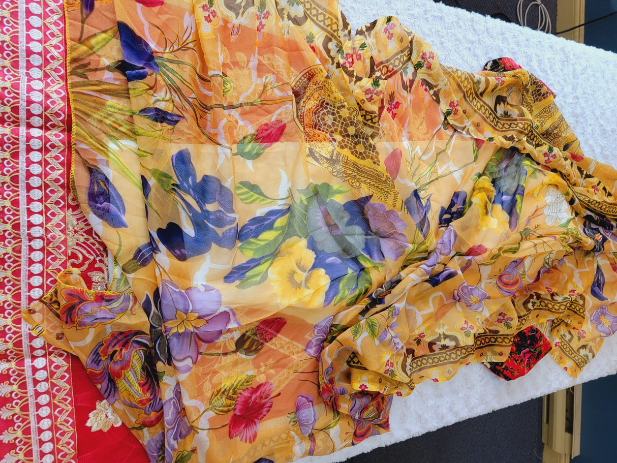 Indian Cotton Stitched Embroidery Suit Ready To Ship