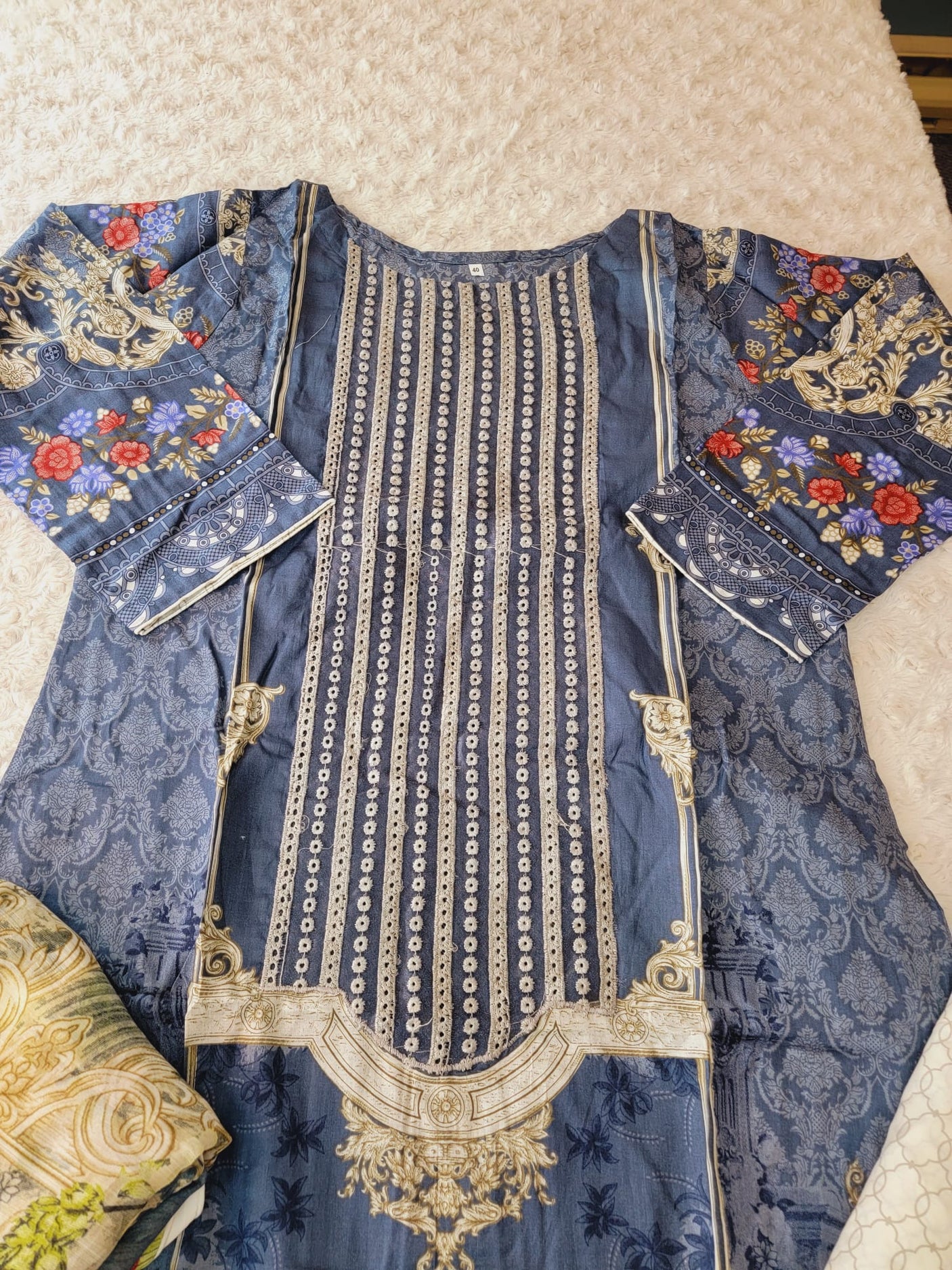 Pakistani Stitched lawn Embroidered Salwar kameez ready to ship