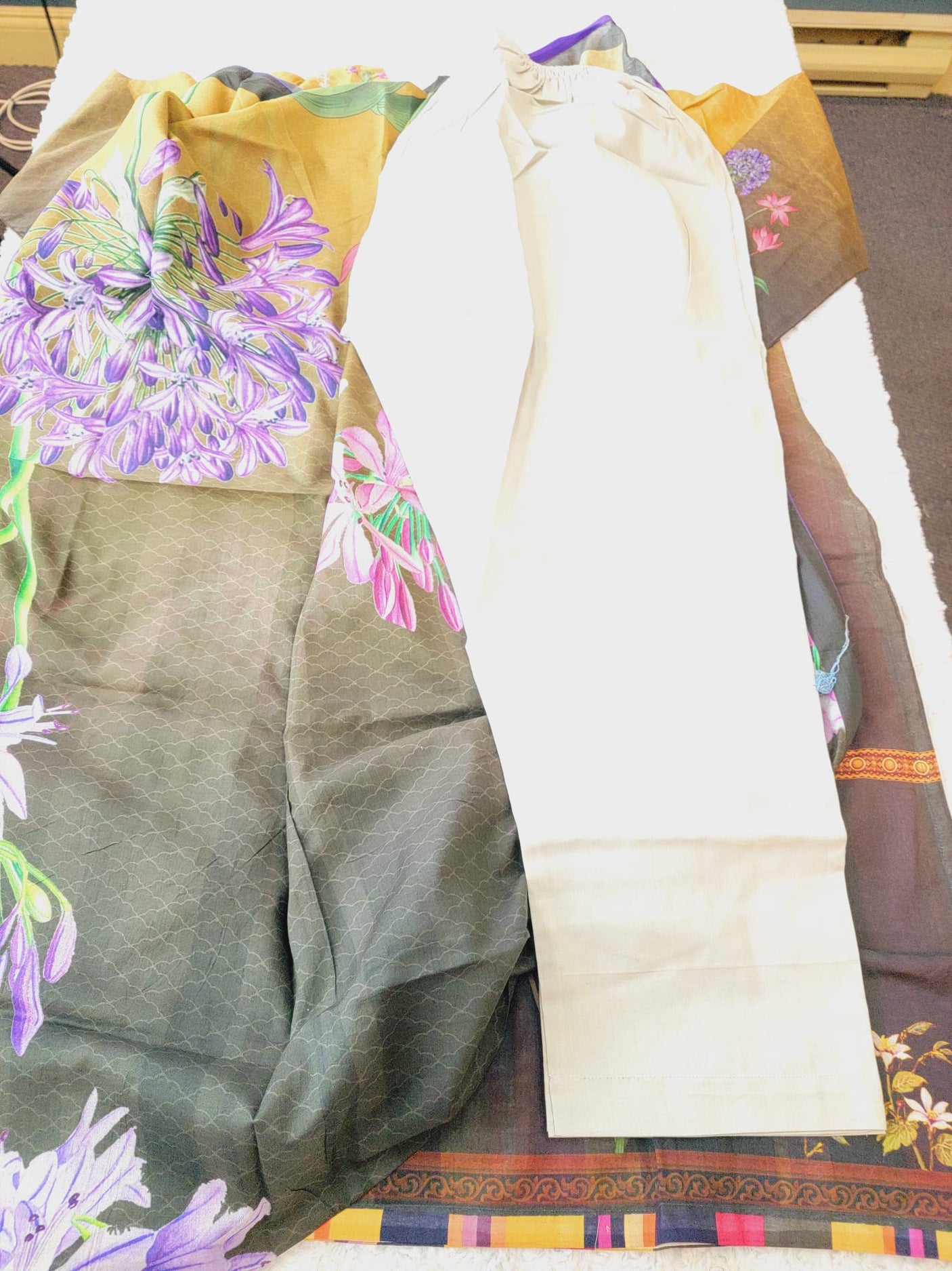 Pakistani Stitched lawn Embroidered Salwar kameez ready to ship