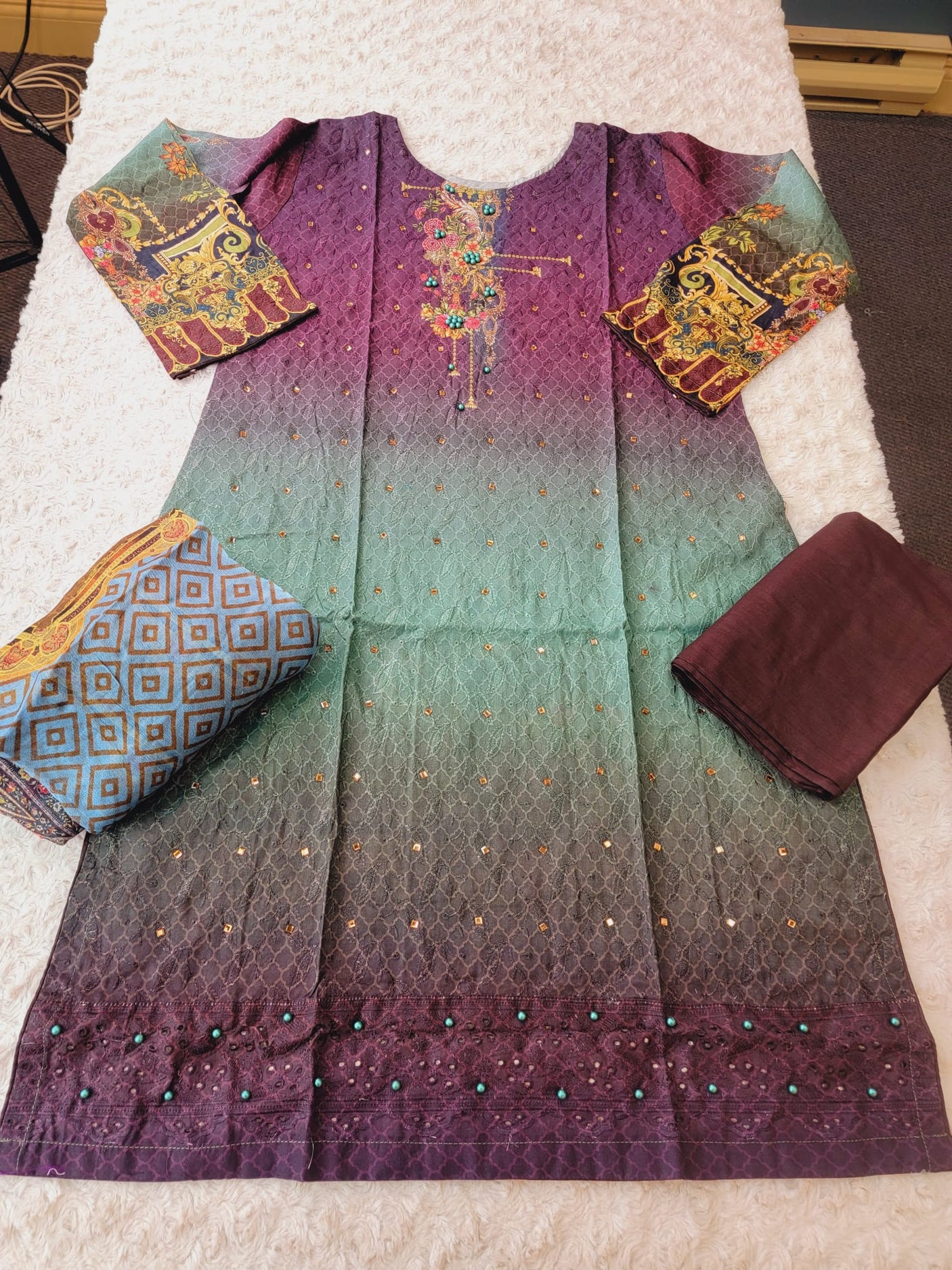 Pakistani Stitched Embroidery luxury lawn Dresses Ready To Ship