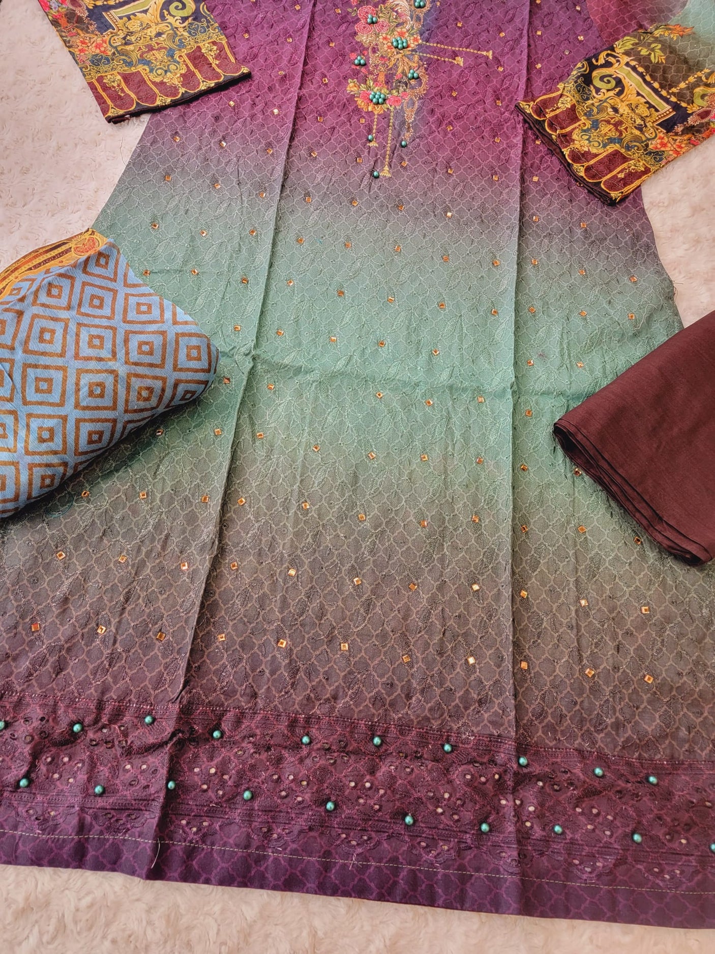 Pakistani Stitched Embroidery luxury lawn Dresses Ready To Ship