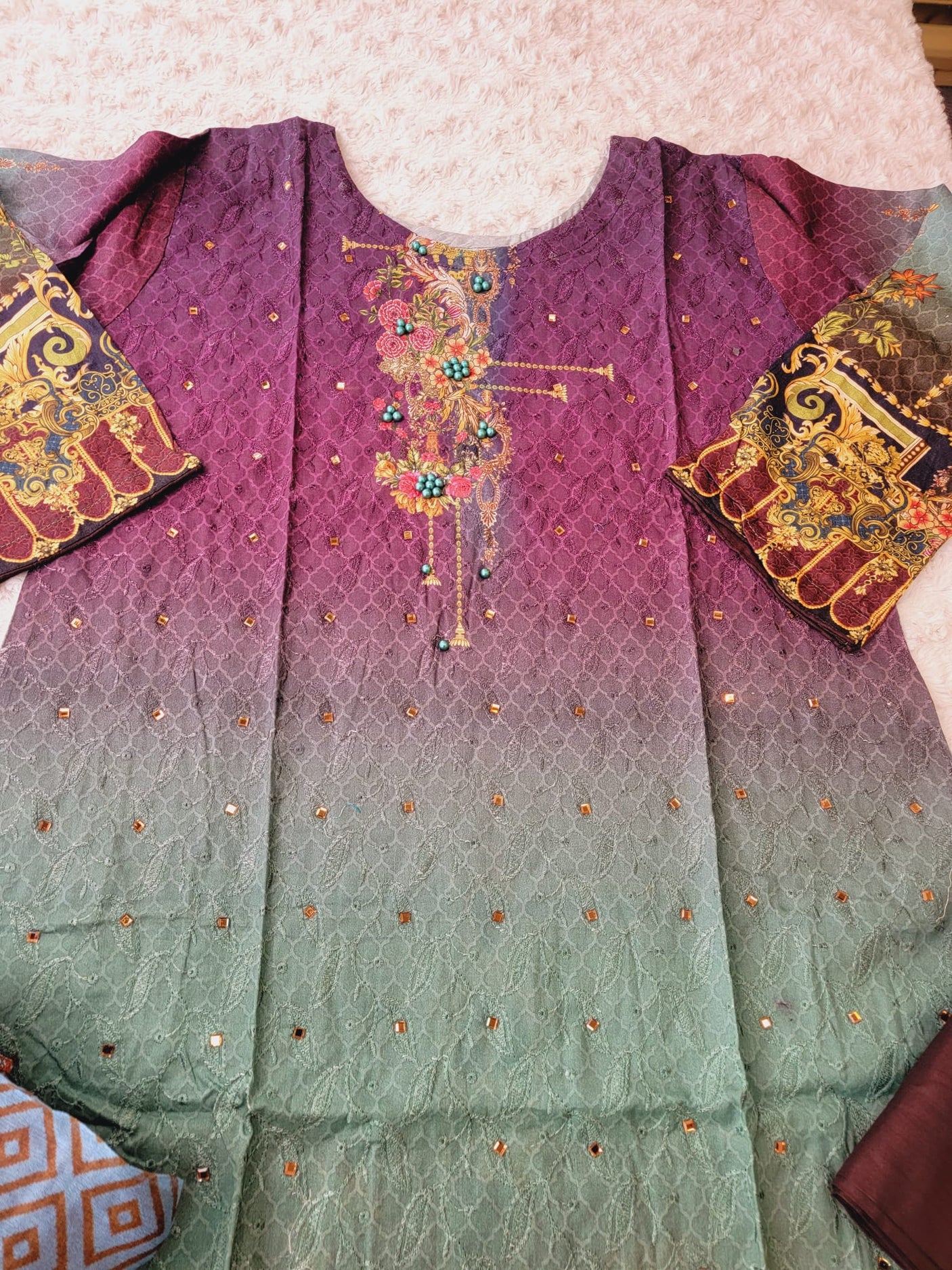 Pakistani Stitched Embroidery luxury lawn Dresses Ready To Ship