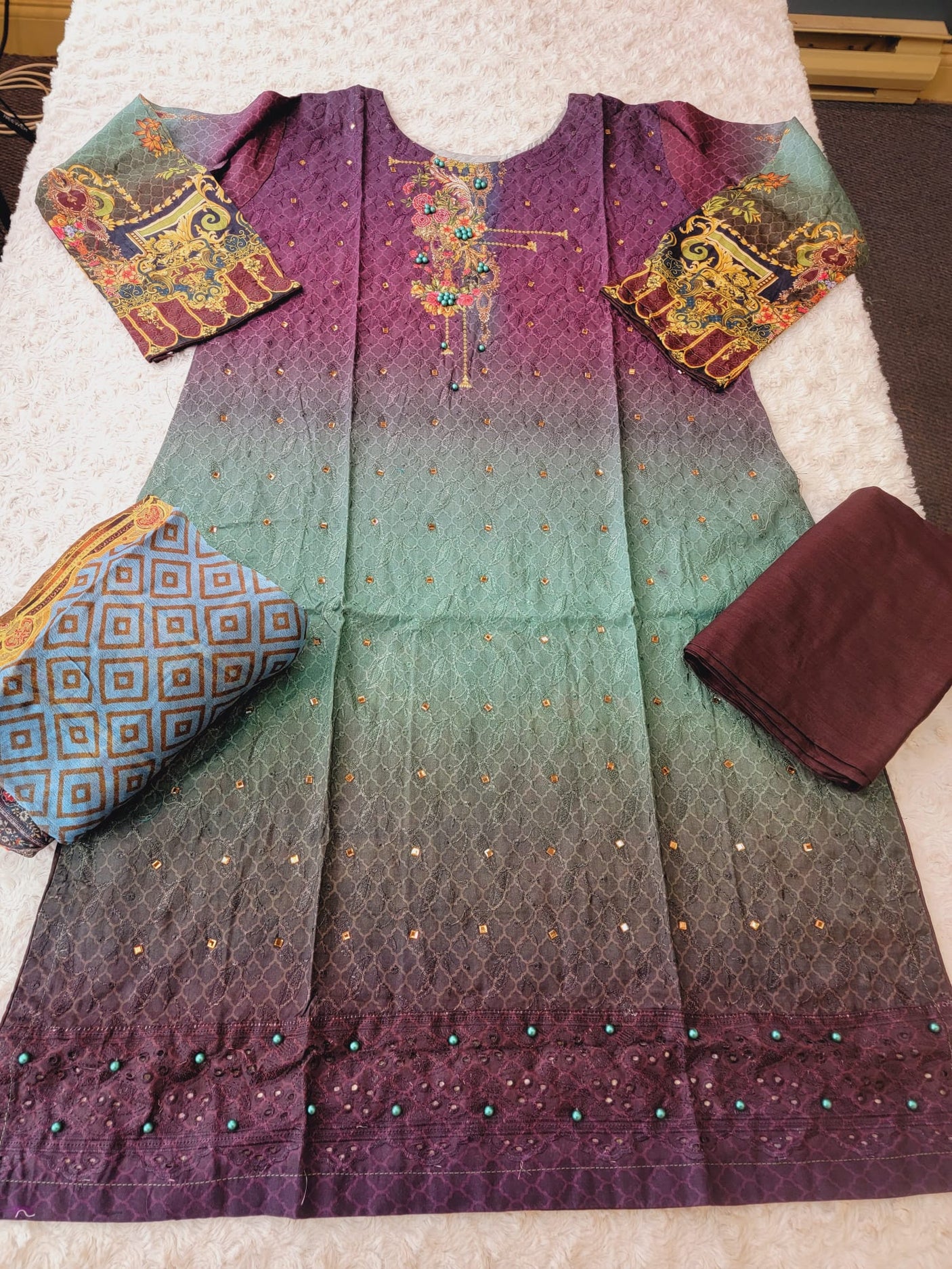 Pakistani Stitched Embroidery luxury lawn Dresses Ready To Ship