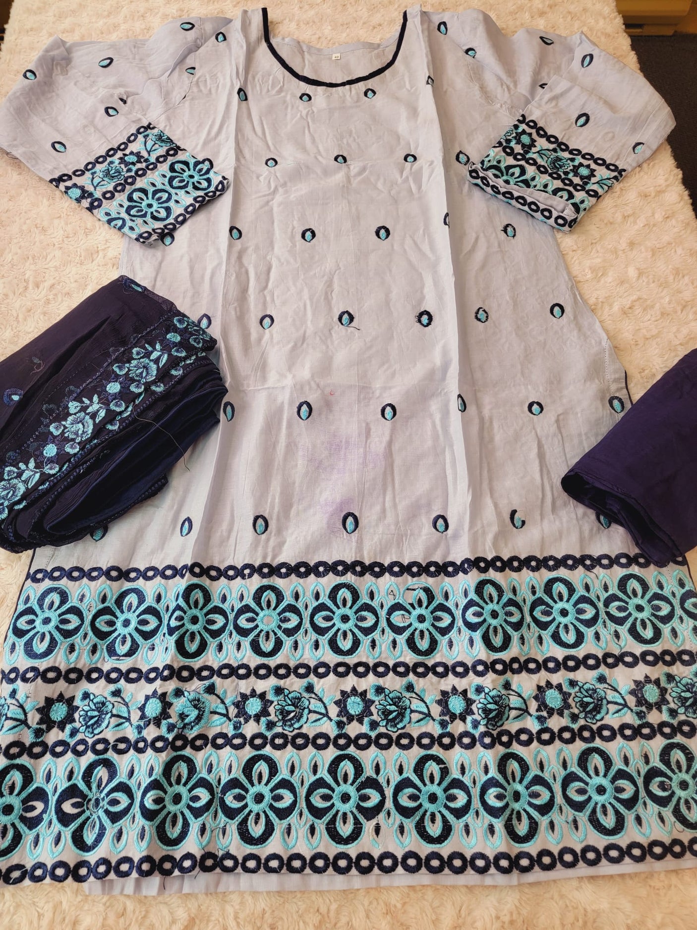 Pakistani Stitched lawn Embroidered Salwar kameez ready to ship