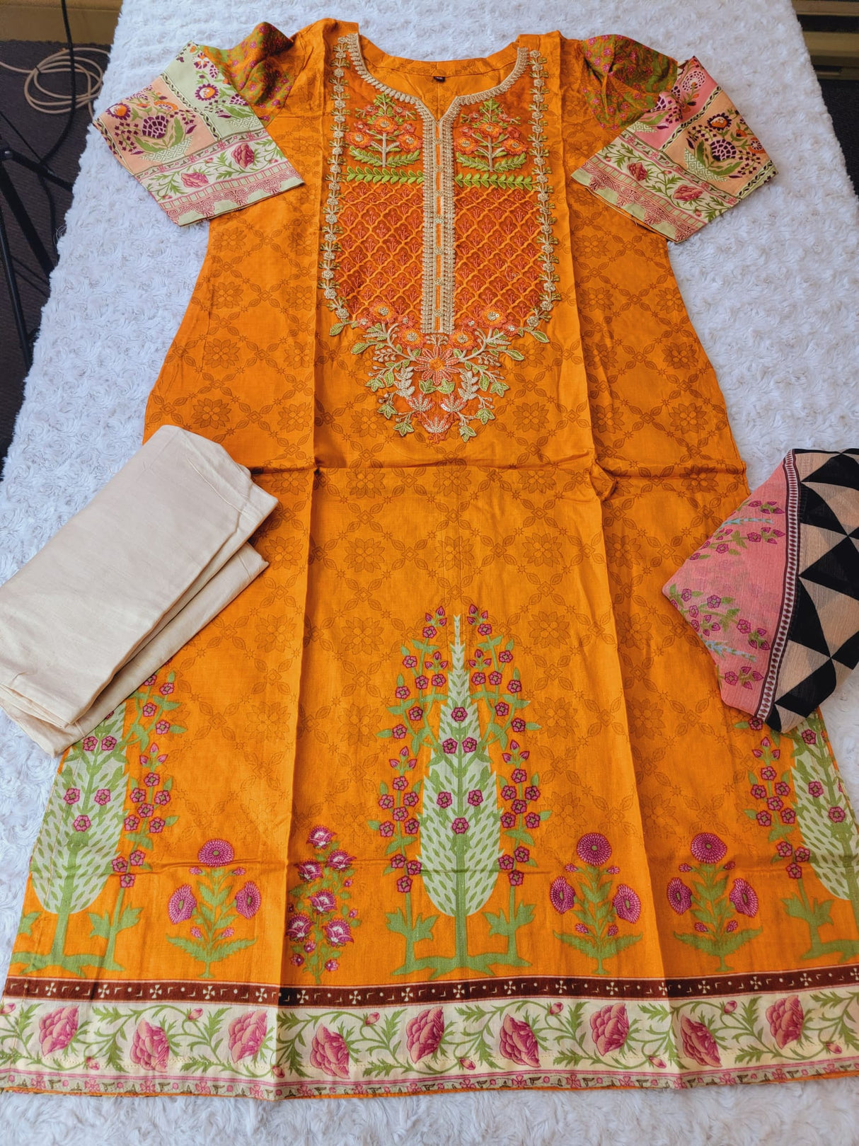 Indian Stitched Embroidery Suit Ready To Ship