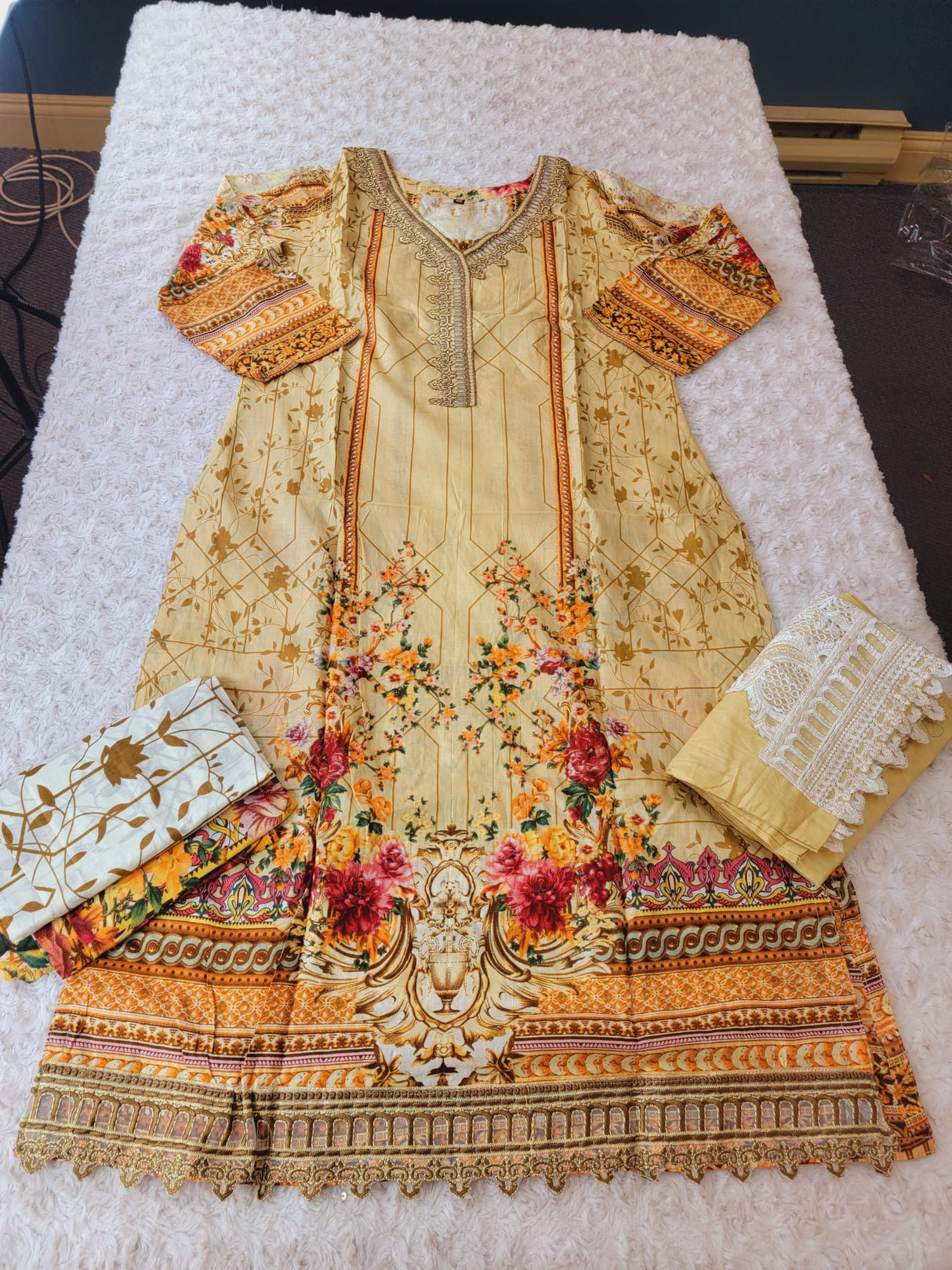 Indian Stitched Embroidery Suit Ready To Ship